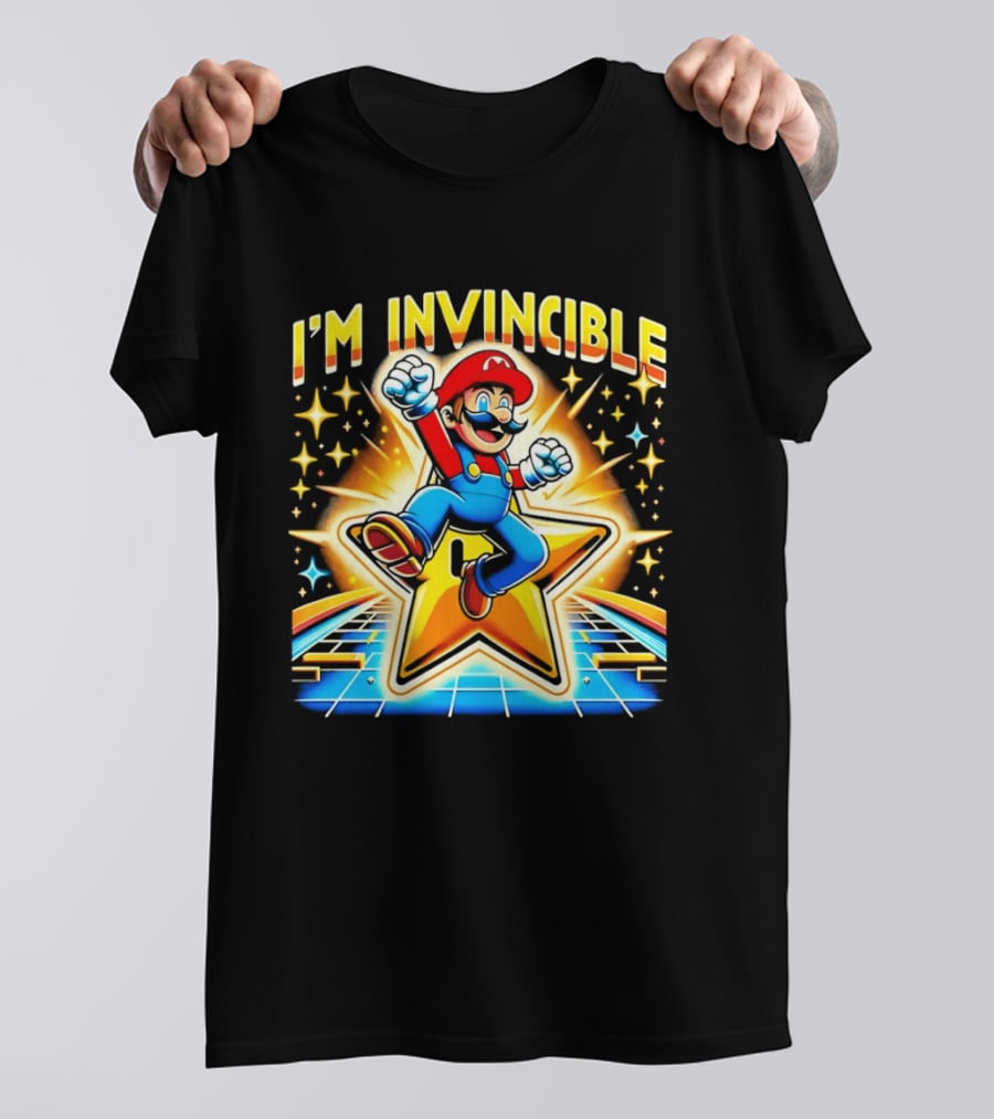 Super Mario I'm Invincible Star Power Jump T-Shirt