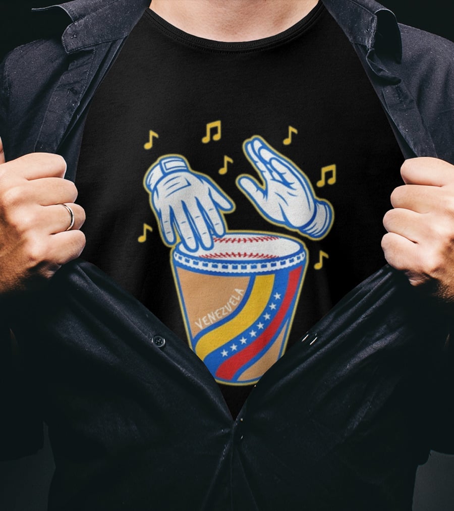 Tambor Béisbol Venezuela 2026 Musical Celebration Mexican Baseball Fusion T-Shirt