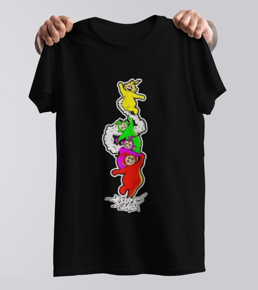 Teletubbies Escape Land Stacked Characters Graffiti T-Shirt