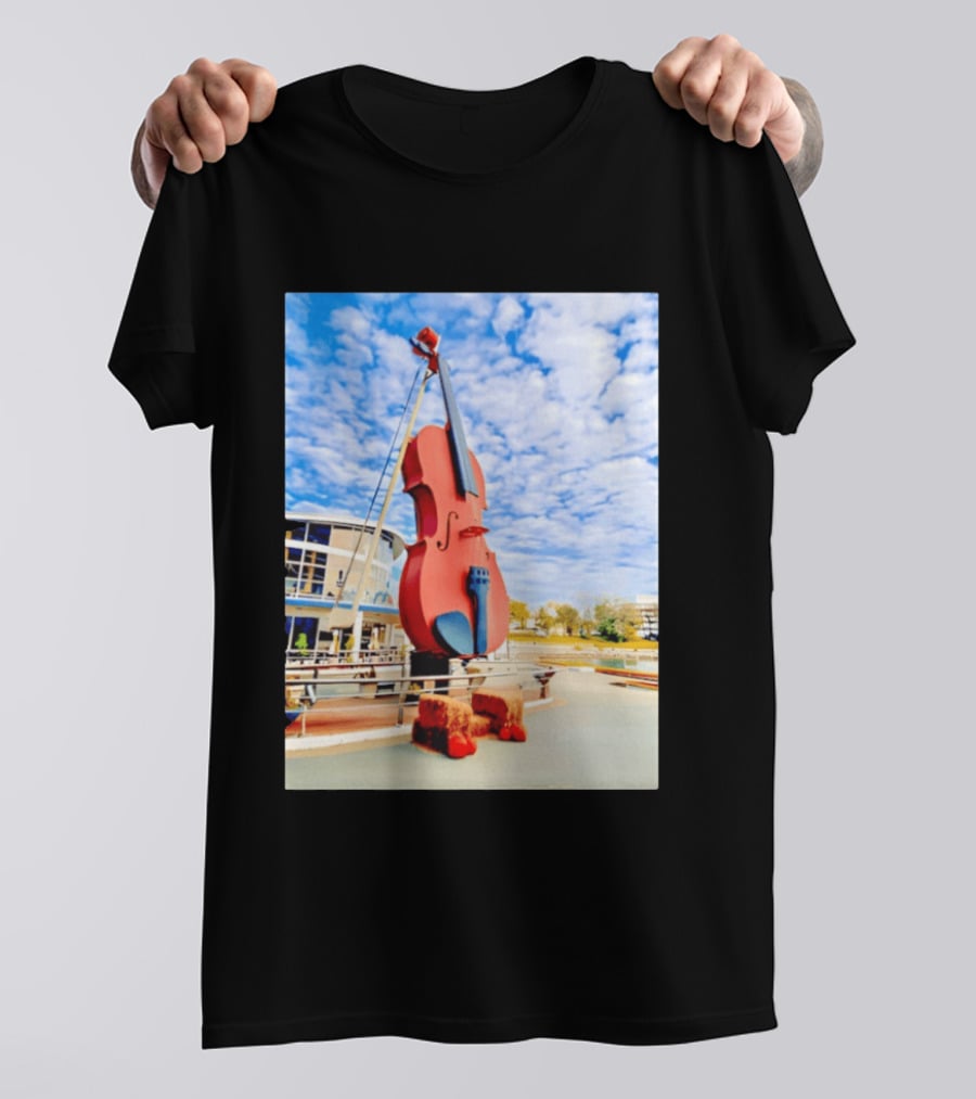 The Big Fiddle At Port Of Sydney Nova Scotia Canada Iconic Landmark T-Shirt