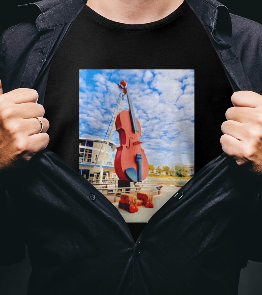 The Big Fiddle At Port Of Sydney Nova Scotia Canada Iconic Landmark T-Shirt