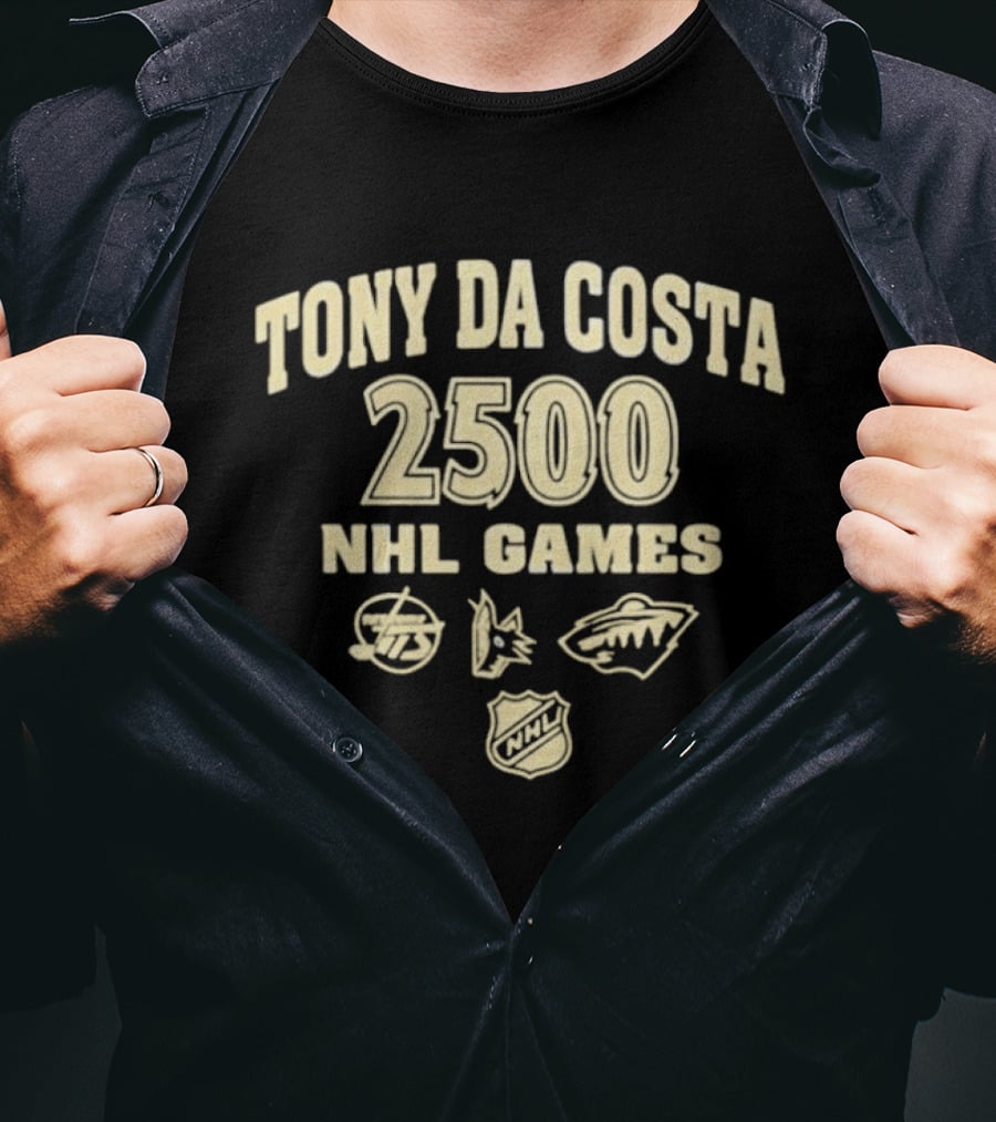 Tony Da Costa 2500 NHL Games Dallas Stars Arizona Coyotes Minnesota Wild NHL T-Shirt