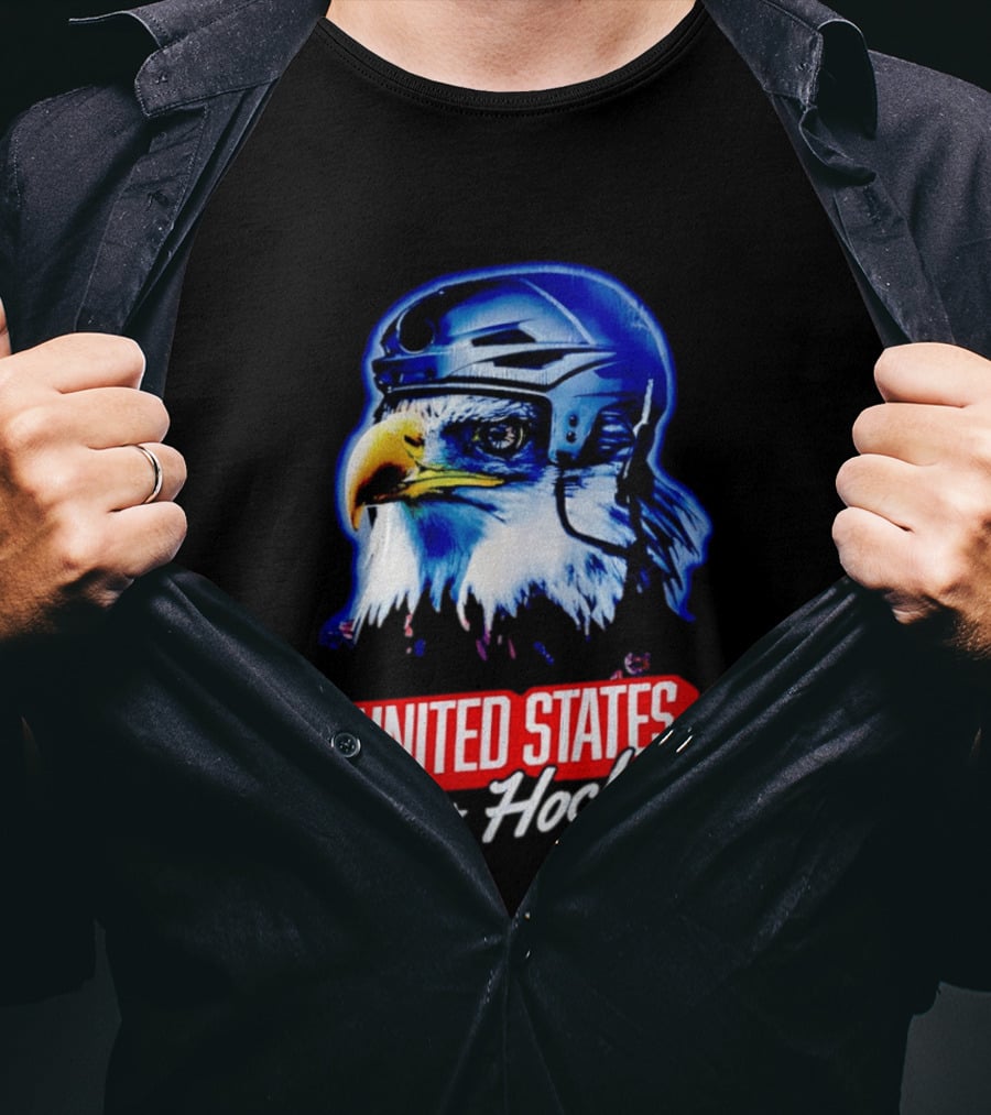United States Hockey Eagle Helmet Stars T-Shirt
