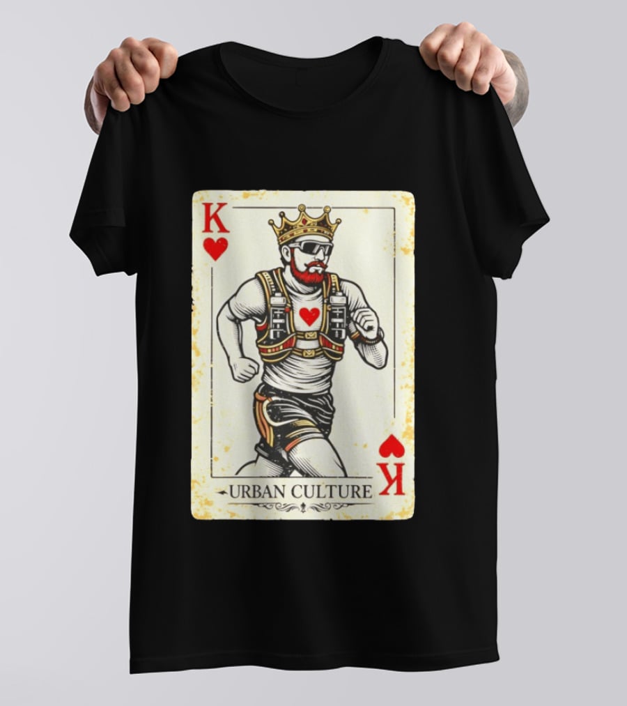 Urban Culture King Of Hearts Running Playing Card T-Shirt