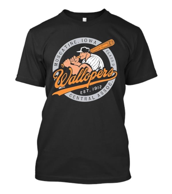 Muscatine Iowa Wallopers Central Assoc Est 1912 Baseball T-Shirt