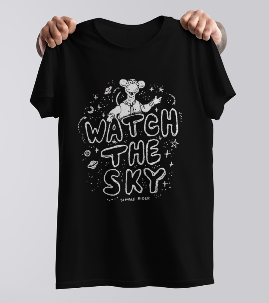 The Sky Single Rider Astronaut Bear With Cosmic Surroundings T-Shirt