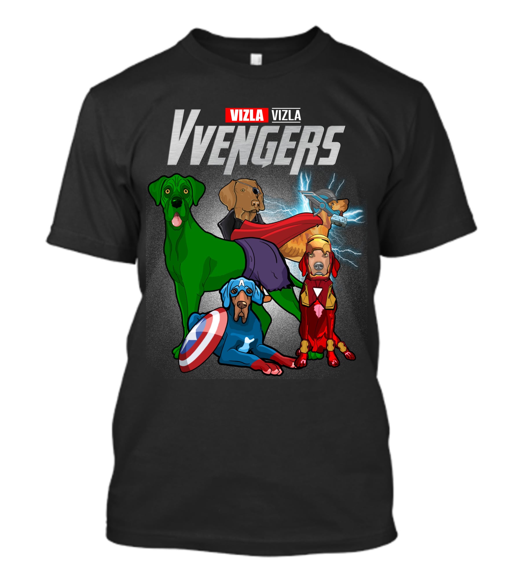 Vizla Vvengers Vizla Dogs Superhero T-Shirt