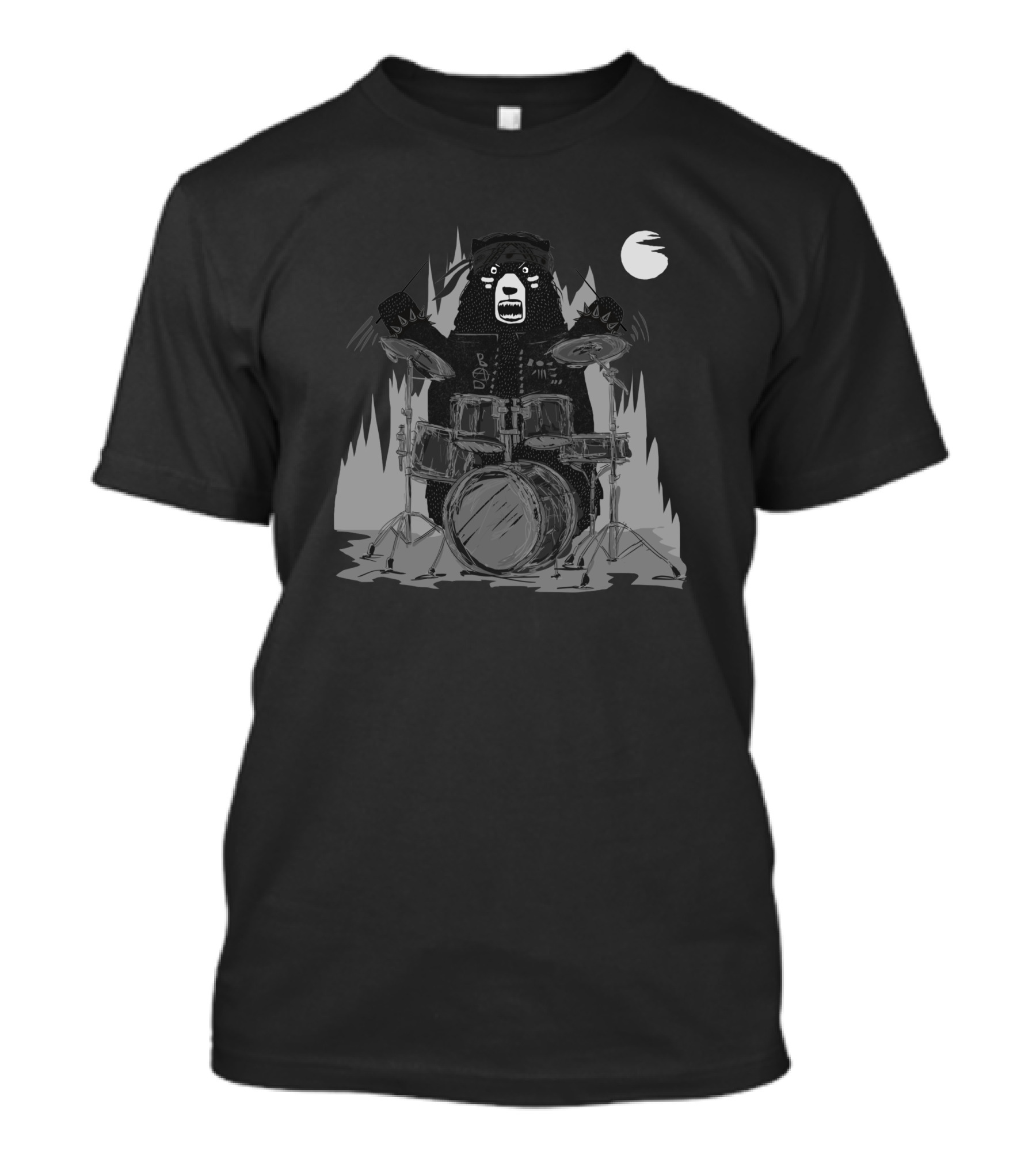 Bad Bear Band Drumming Under Moonlight 1733224 T-Shirt