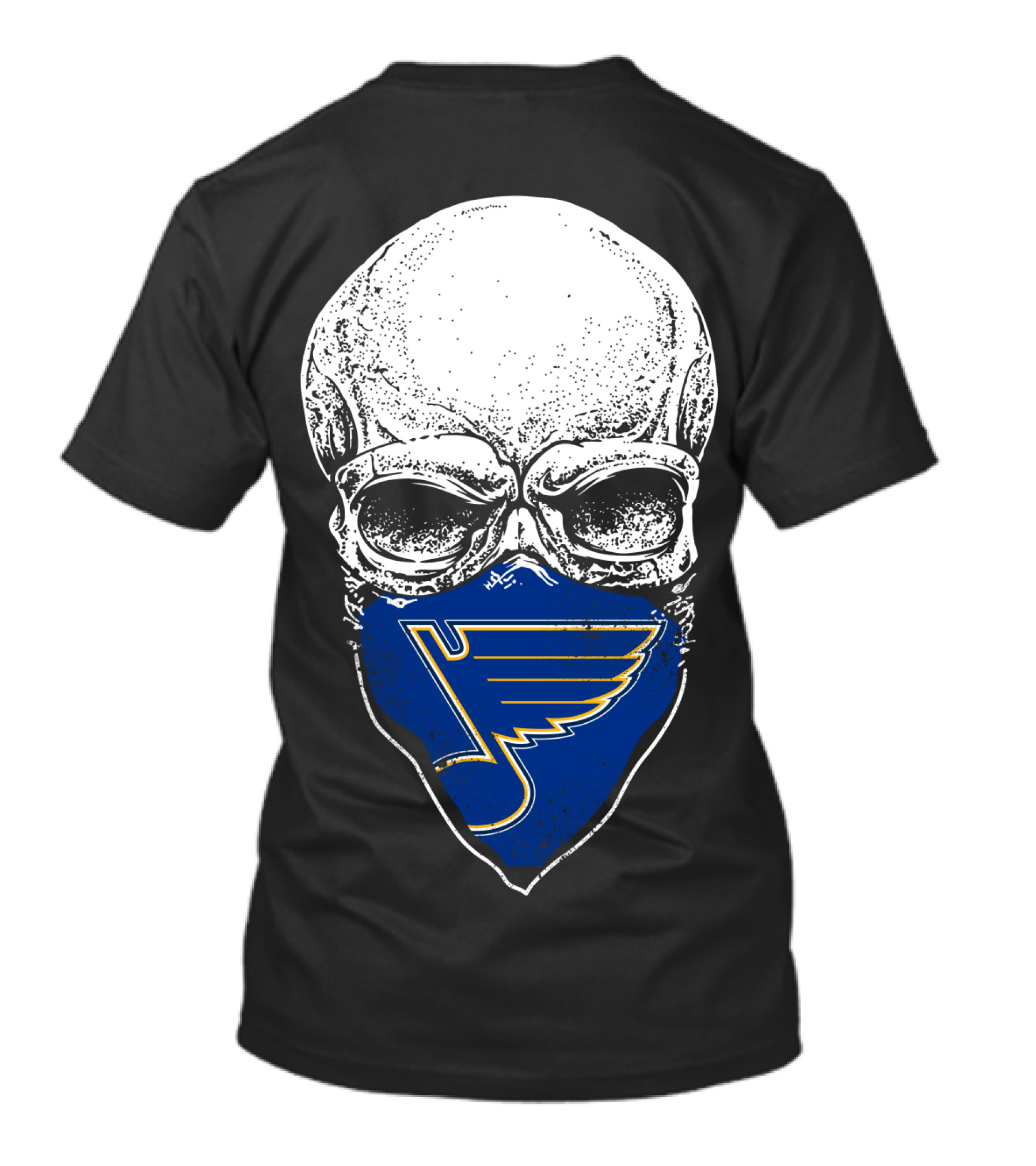 St. Louis Blues Skull Bandana With Iconic Winged Note T-Shirt