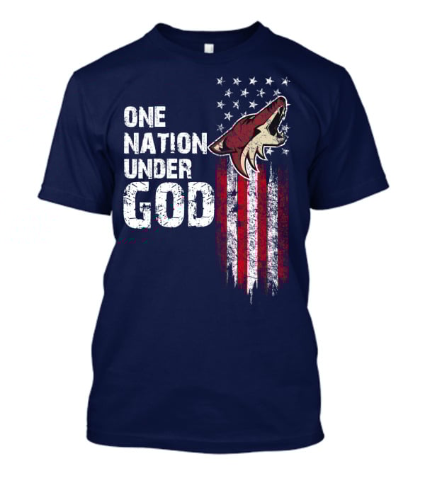 One Nation Under God Arizona Coyotes Usa Flag T-Shirt