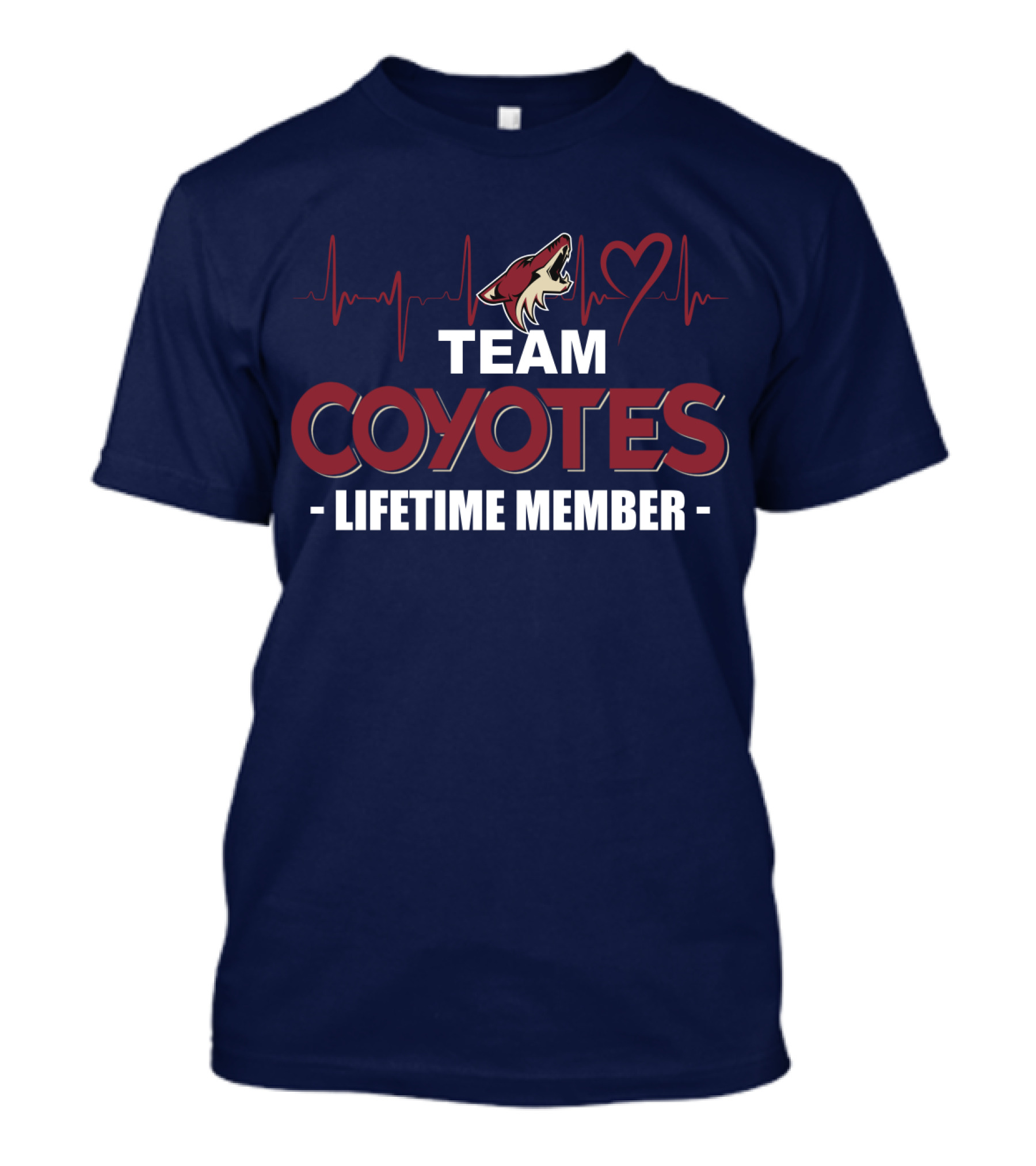 Team Coyotes Lifetime Member Arizona Coyotes Heartbeat T-Shirt