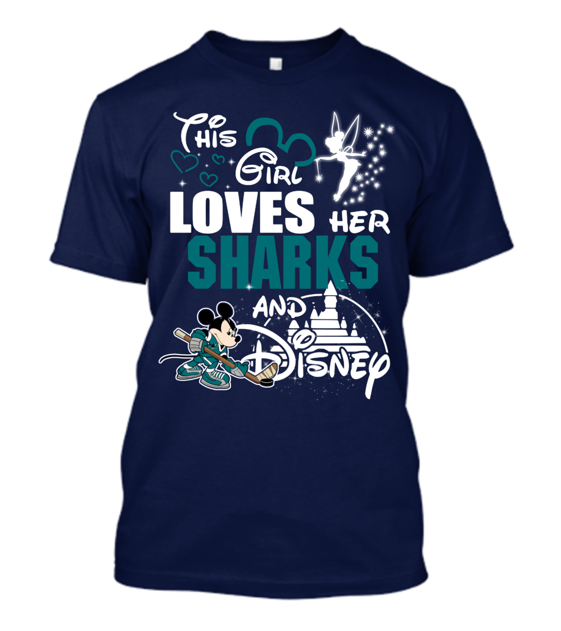 This Girl Loves Her Sharks And Disney T-Shirt
