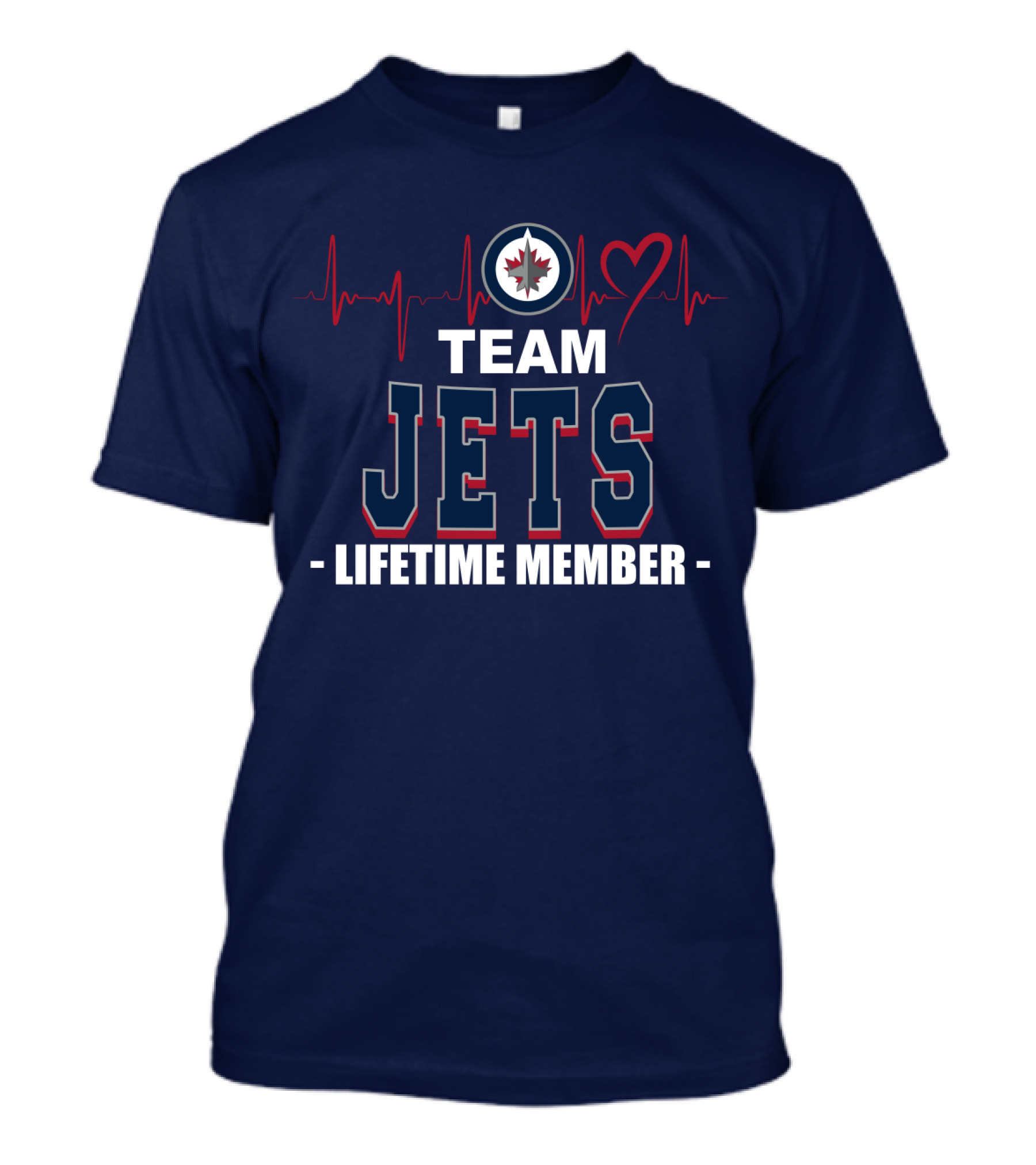 Team Jets Lifetime Member Winnipeg Jets Heartbeat T-Shirt