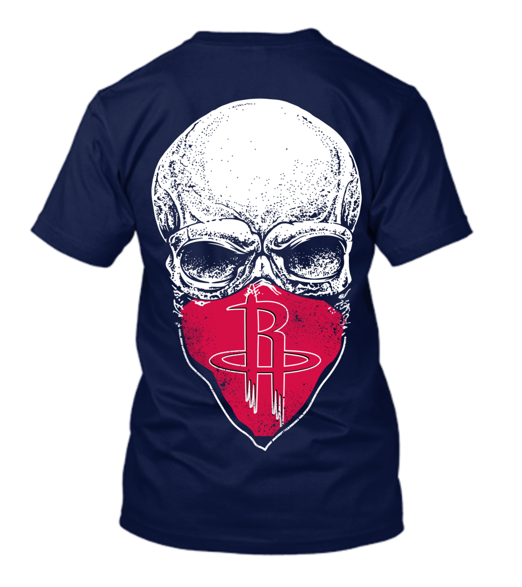 Houston Rockets Skull Logo Face Mask T-Shirt