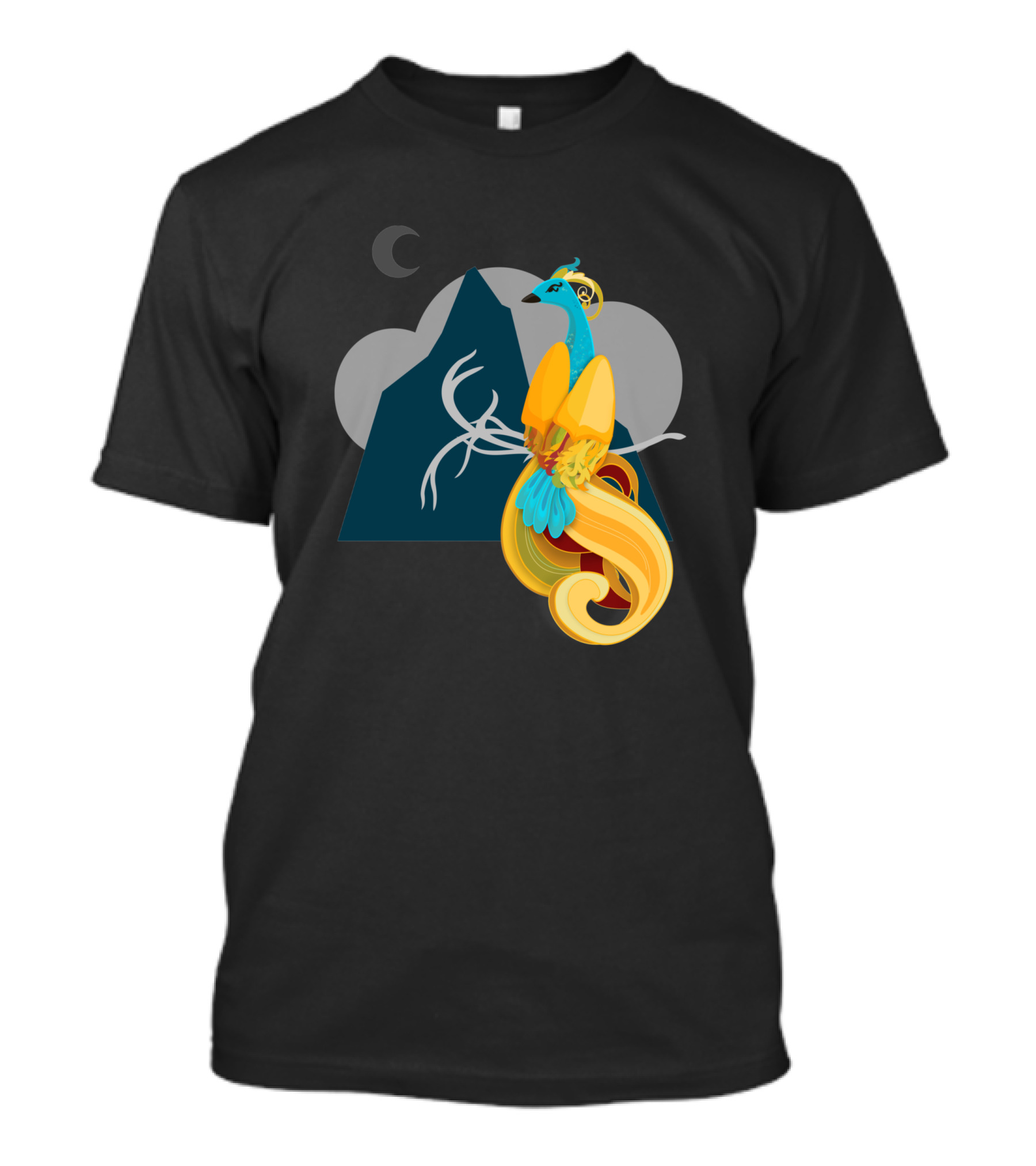 Ibong Adarna Majestic Mountain Moon Scene T-Shirt