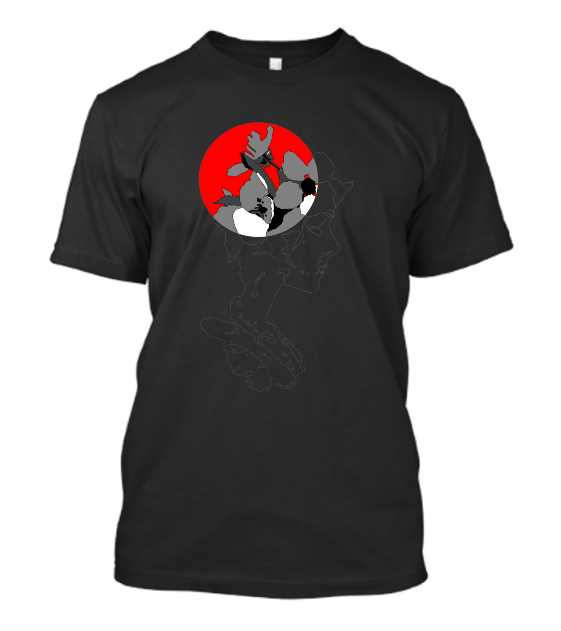 Angels In Chelsea Red Circle Flower Silhouette 355139 T-Shirt