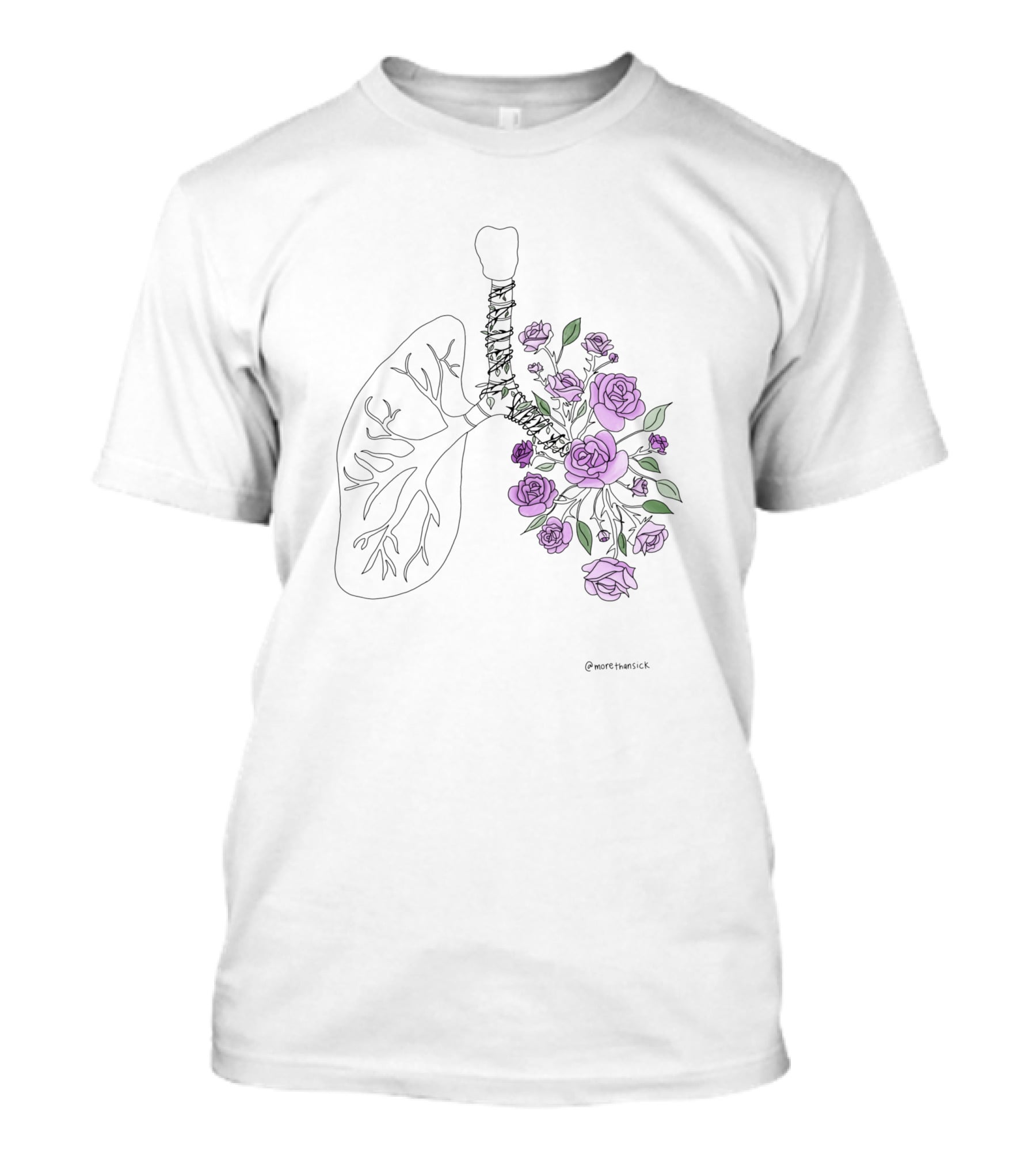 65 Purple Roses Lungs Floral T-Shirt