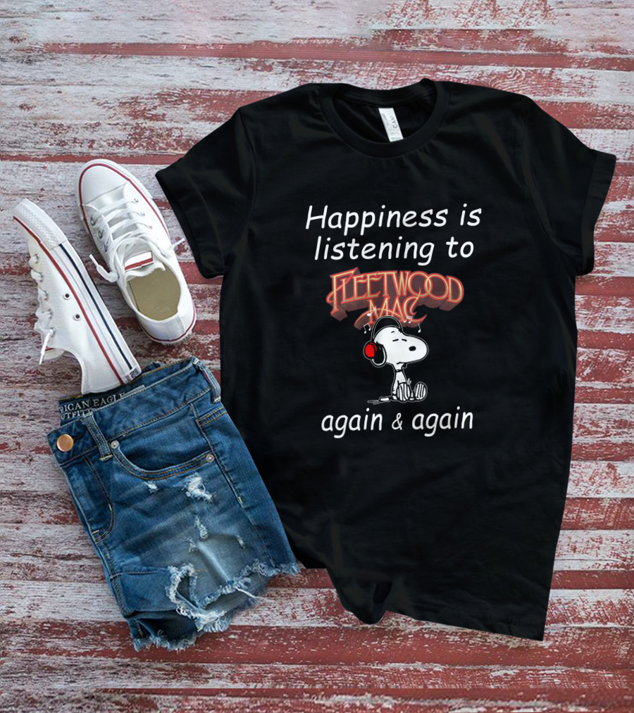 Fleetwood Mac Snoopy Listening T-Shirt