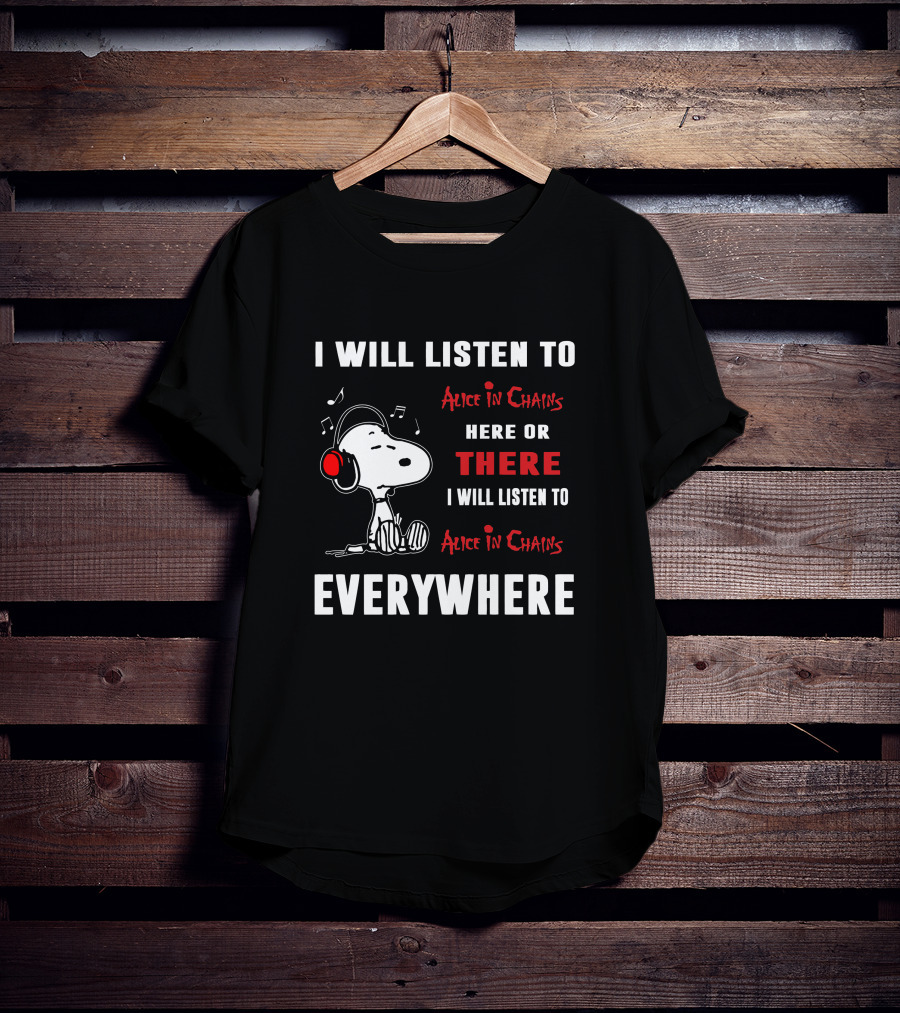 Alice In Chains There Snoopy Headphones T-Shirt