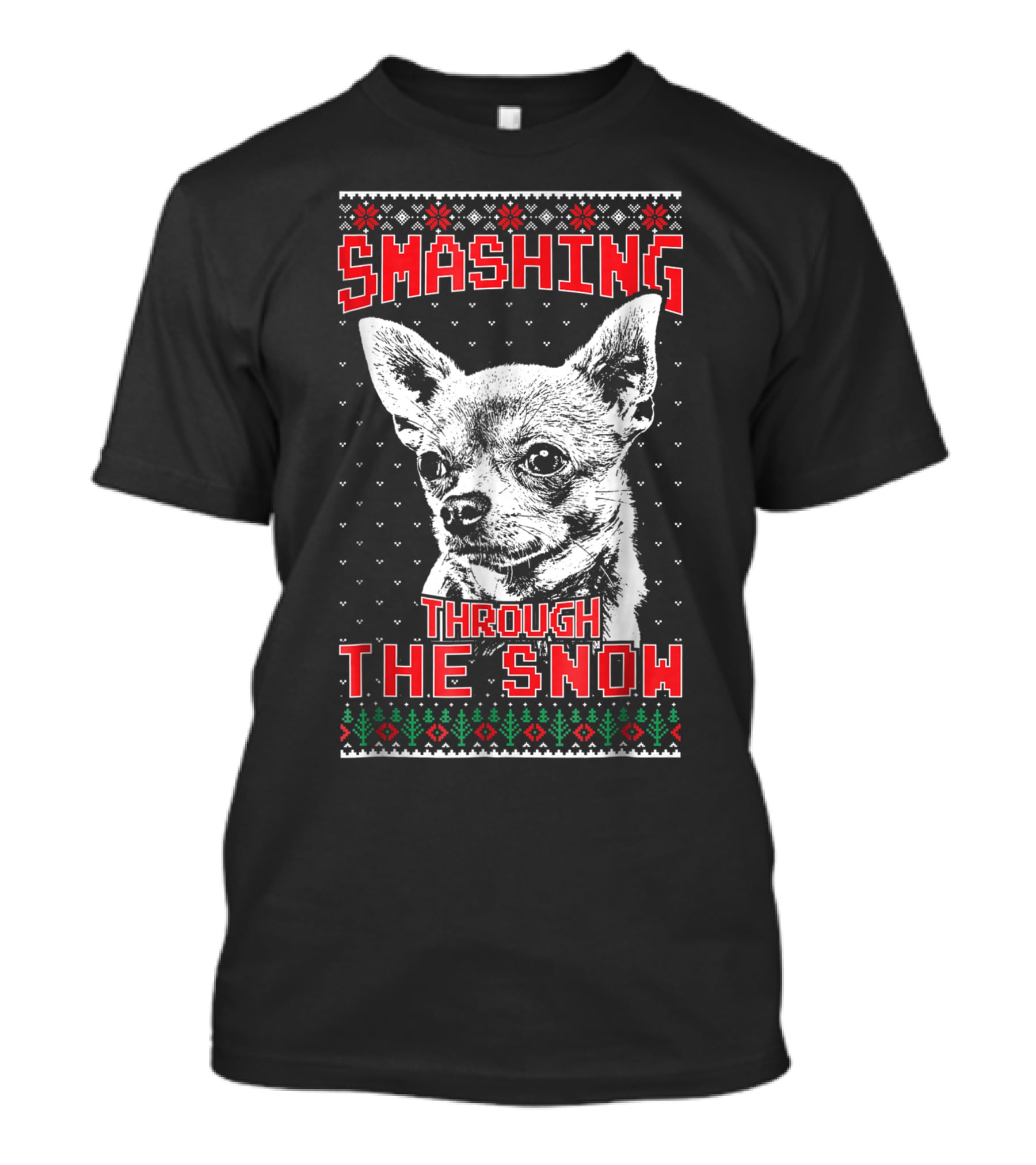 Smashing Through The Snow Chihuahua Retro Christmas T-Shirt