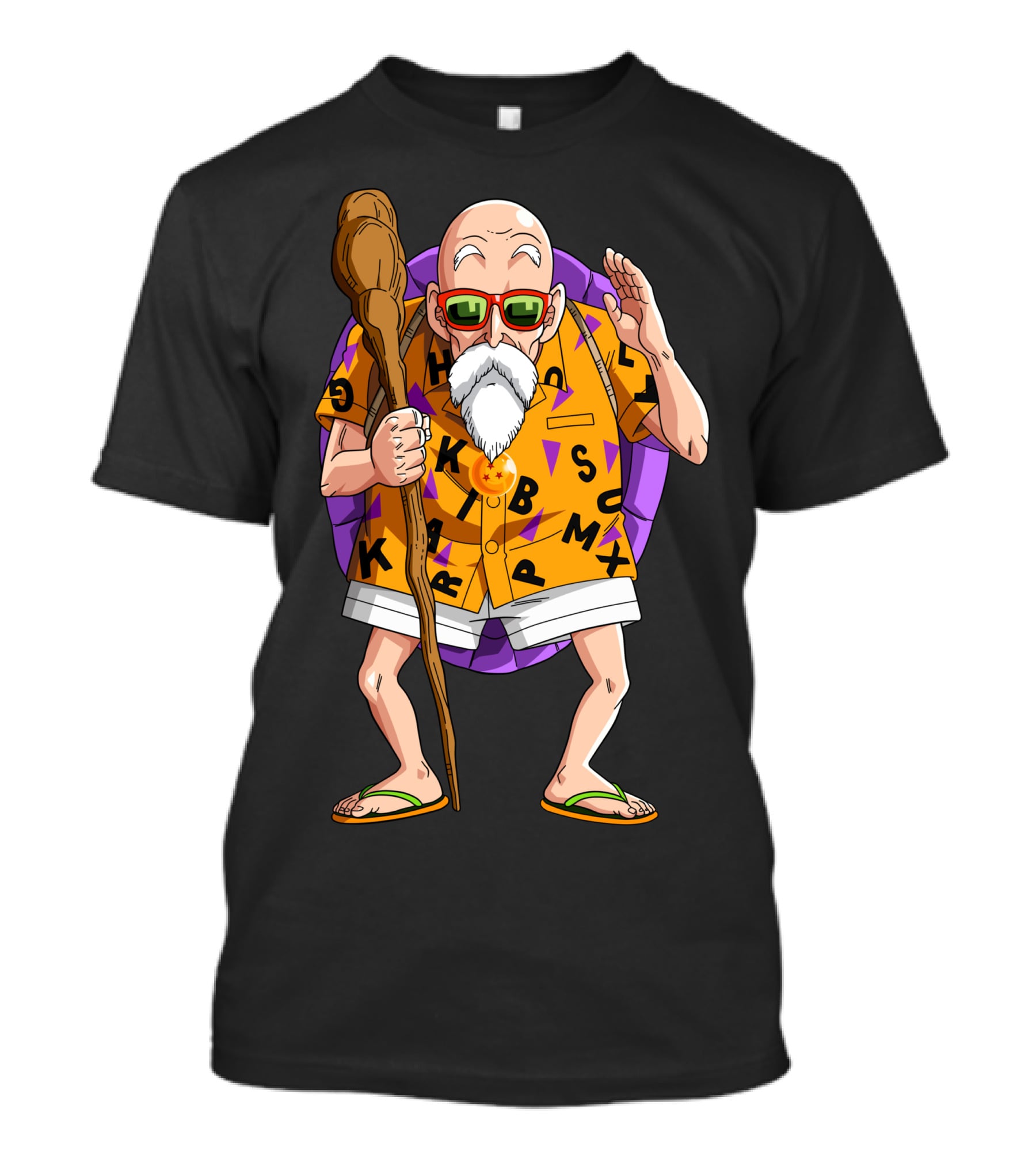 Dragon Turtle Hermit Character With Glasses And Staff T-Shirt