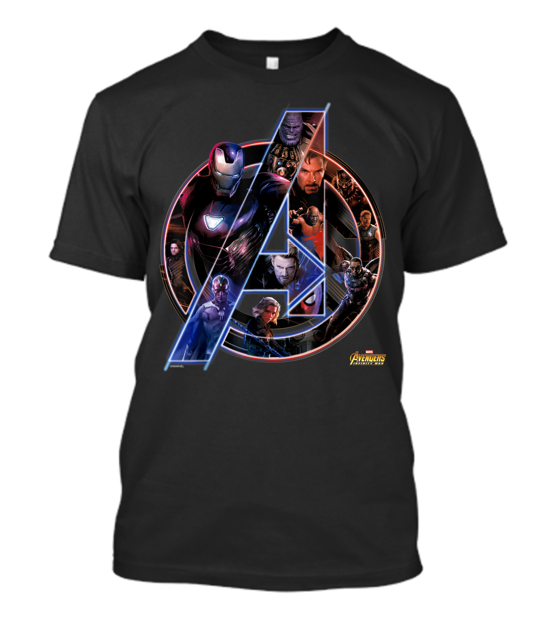 Avengers Infinity War Neon Team Marvel Characters T-Shirt