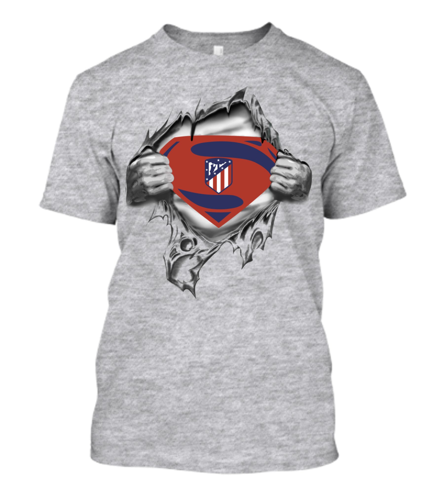 Atletico Madrid Superman Shield Logo Fusion T-Shirt
