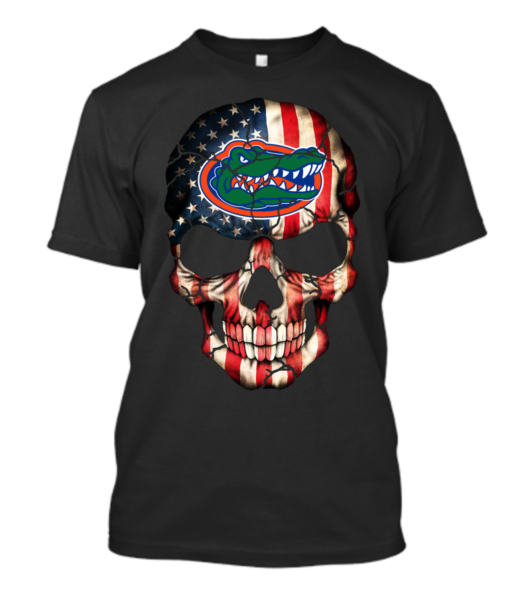 Florida Gators American Flag Skull T-Shirt