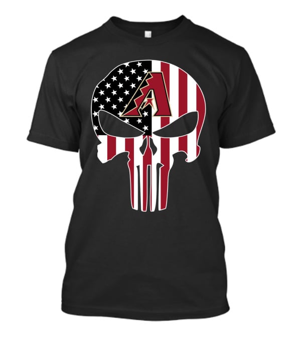 Arizona Diamondbacks American Flag Skull T-Shirt