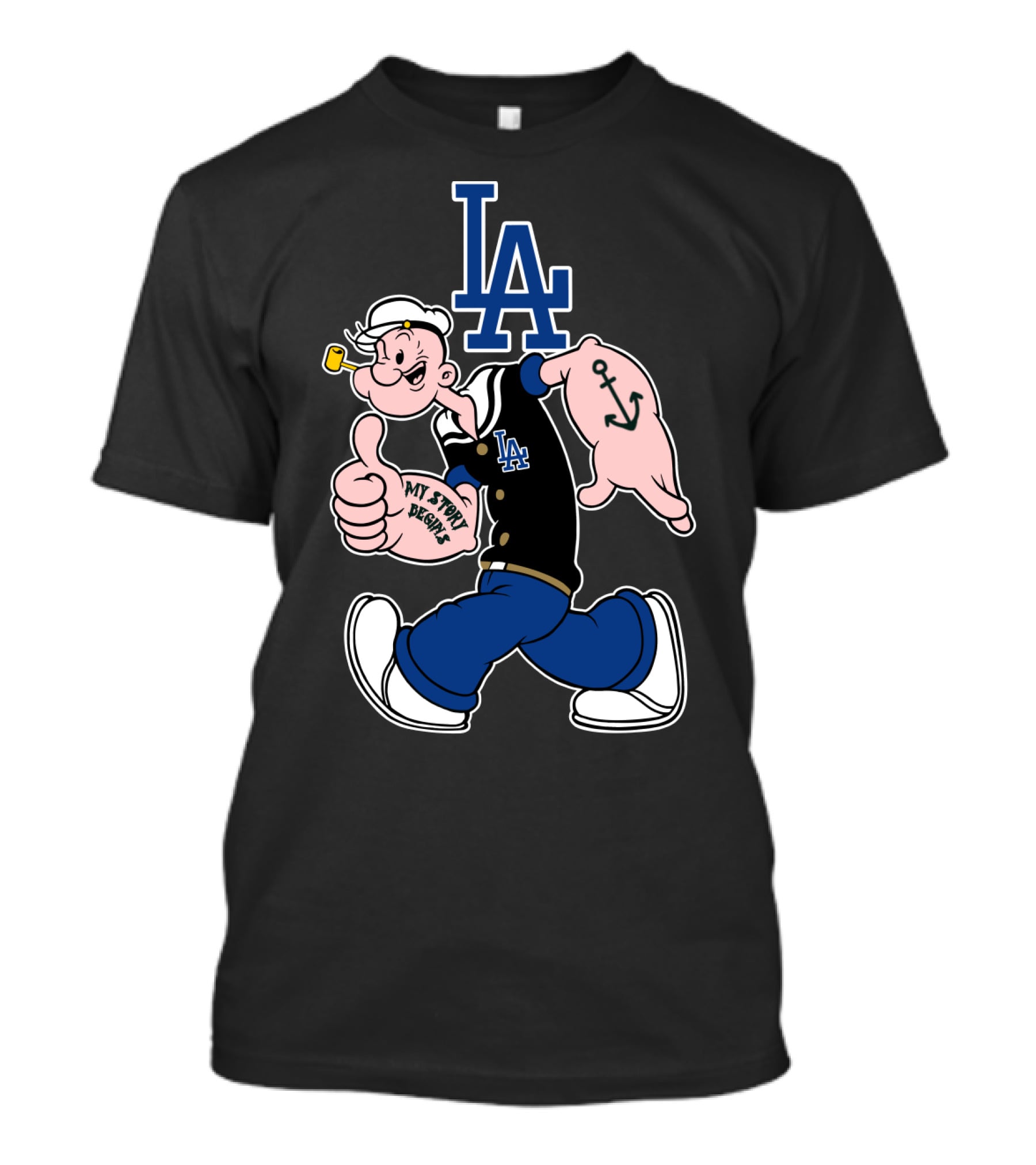Los Angeles Dodgers Popeye Thumbs Up T-Shirt