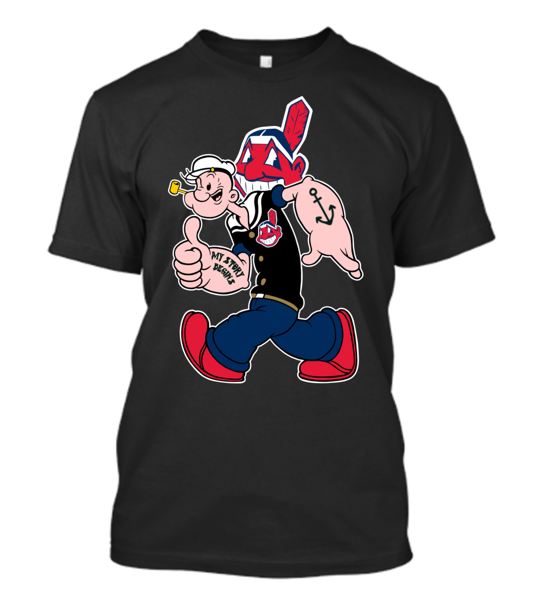 Cleveland Indians Chief Wahoo And Sailor Character Combo T-Shirt