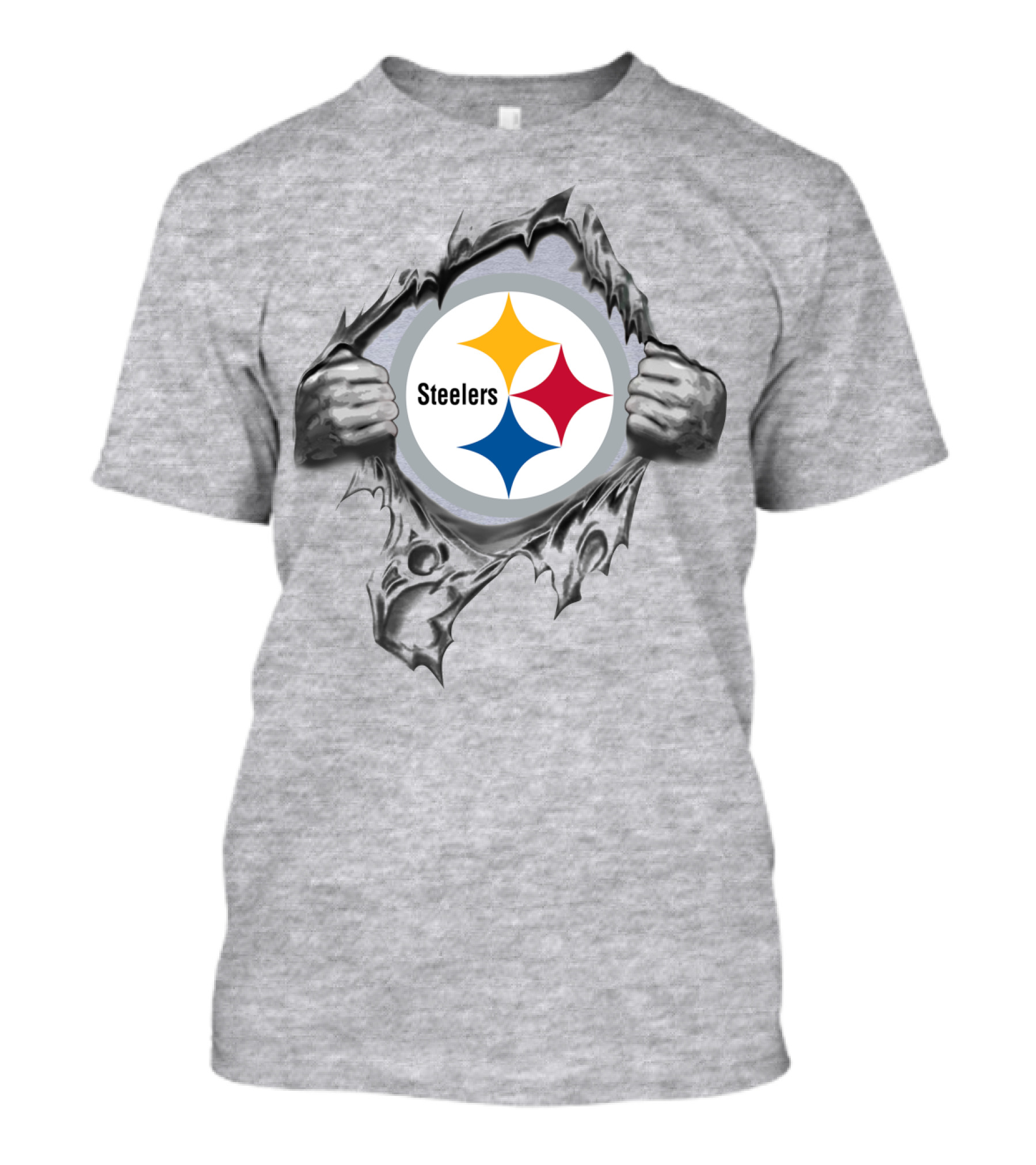 Pittsburgh Steelers Logo With Tearing Hands T-Shirt