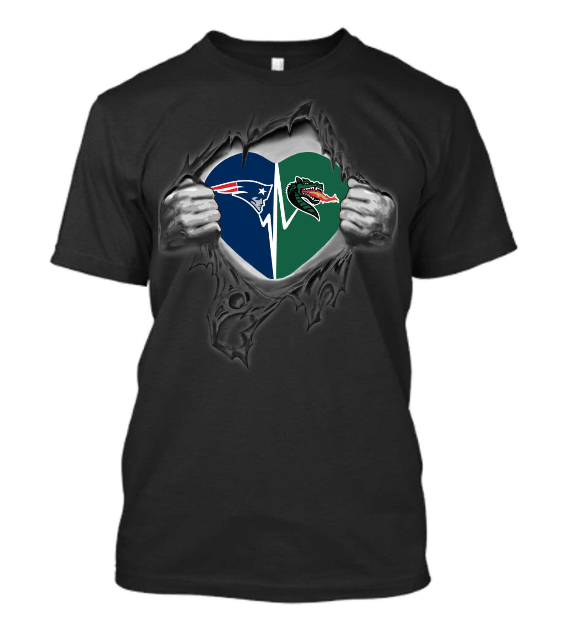 Patriots Uab Blazers Heart Logo Fusion T-Shirt