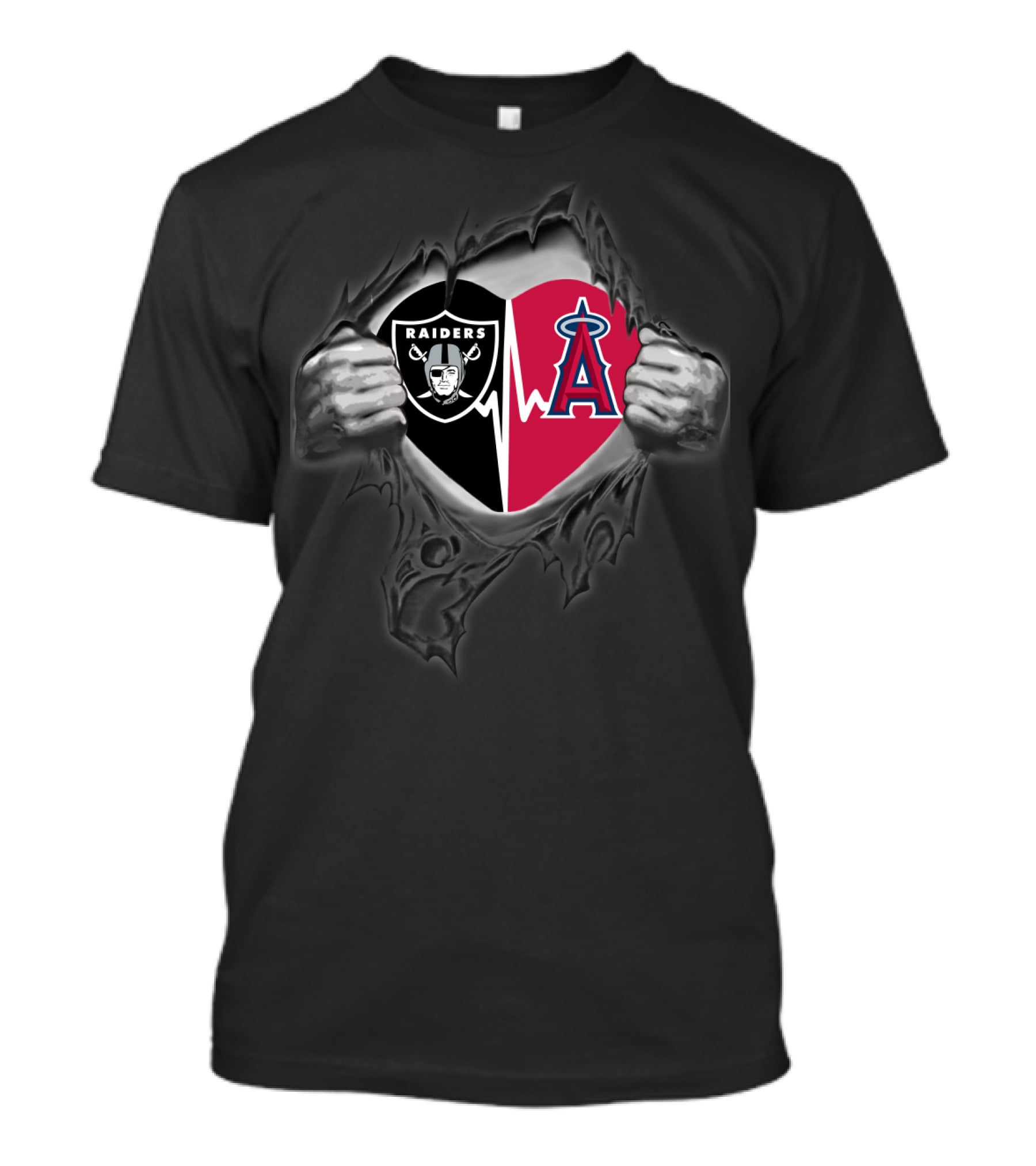 Raiders Los Angeles Angels Heartbeat T-Shirt