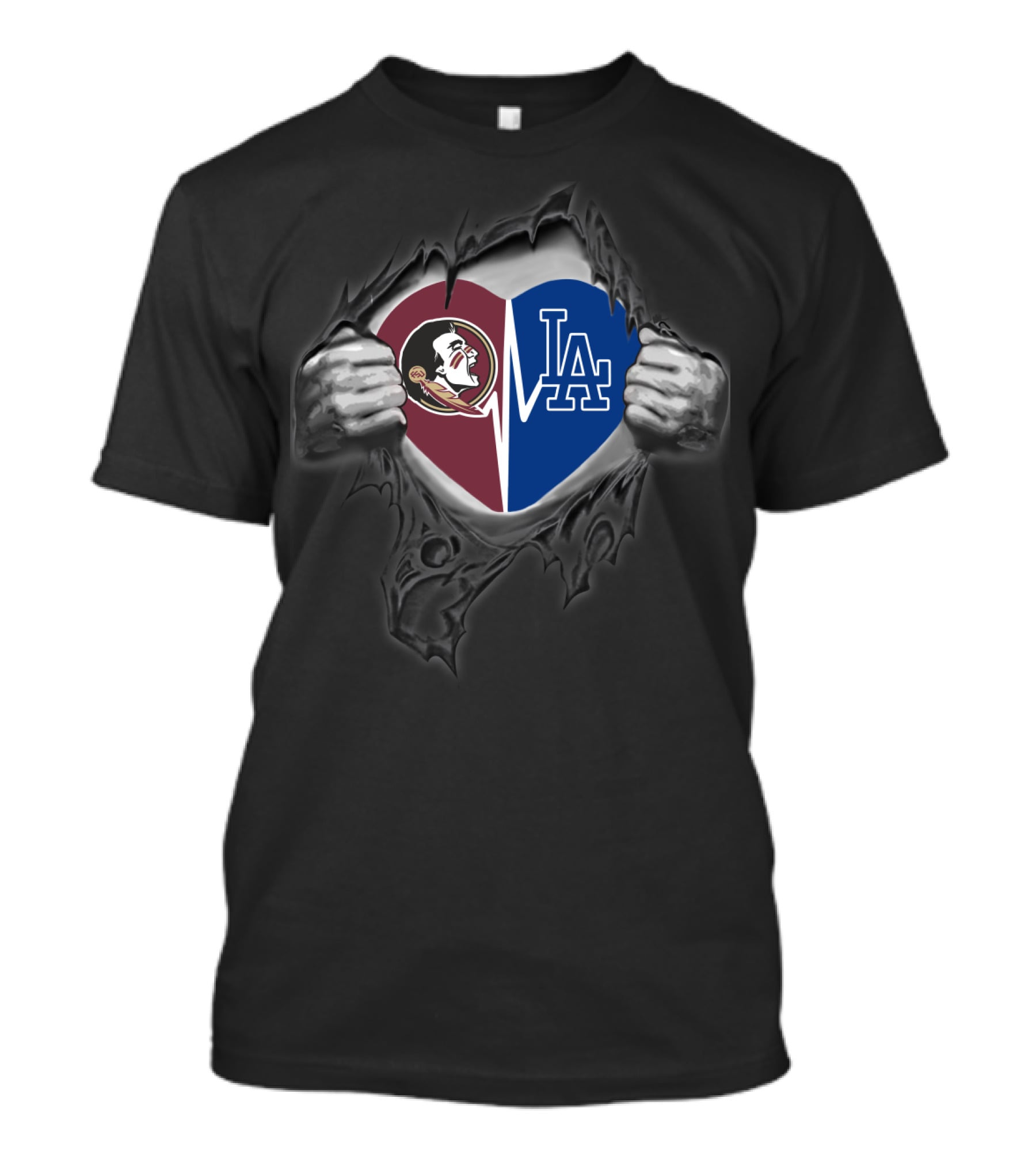 Seminoles Dodgers Heart T-Shirt