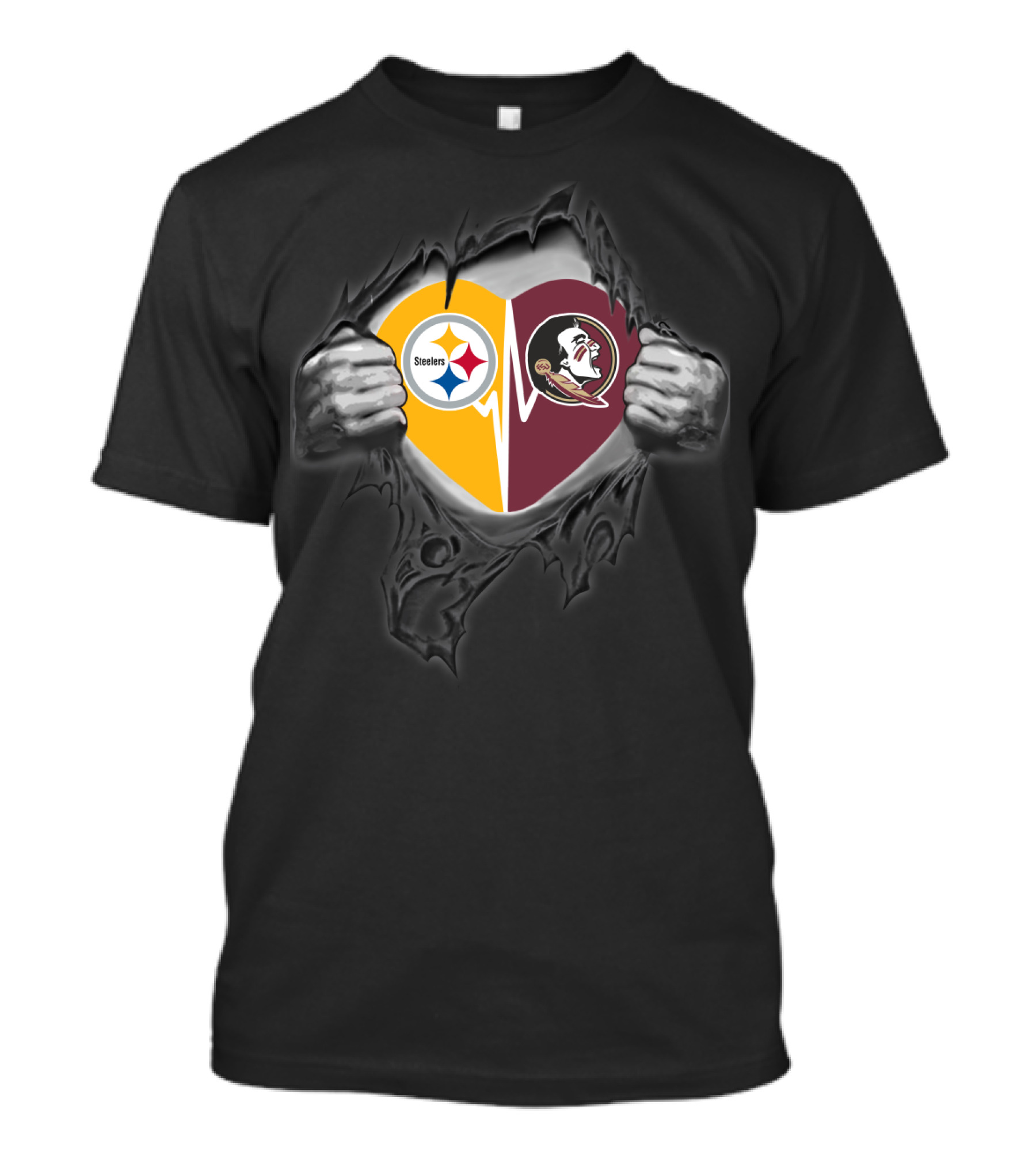 Seminoles Steelers Heart T-Shirt