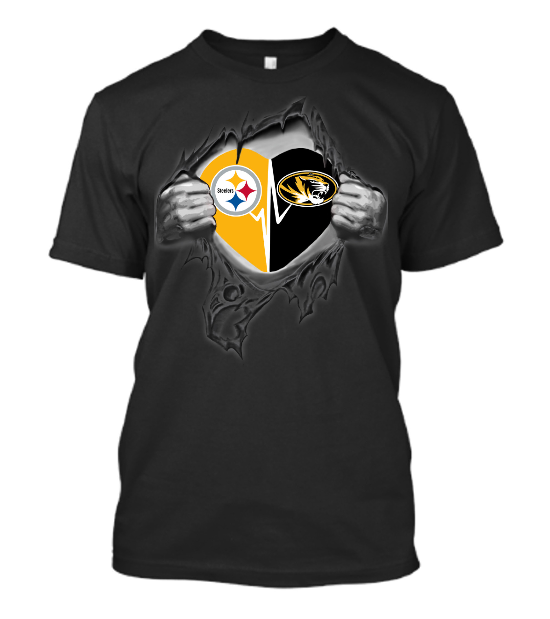 Steelers Heart Missouri Tigers Fan Pride T-Shirt