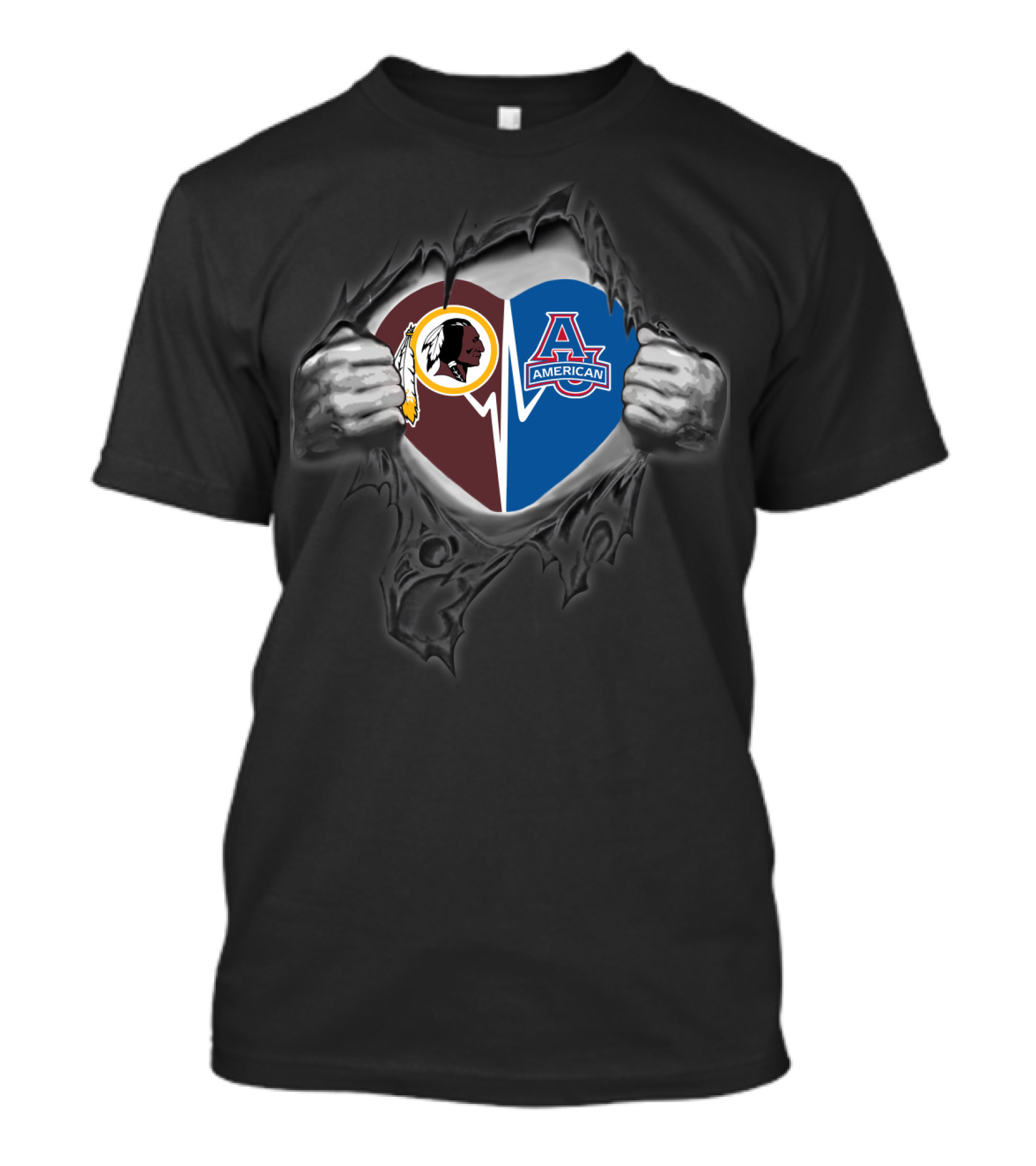 Redskins American Eagles Heart Emblem Combination T-Shirt
