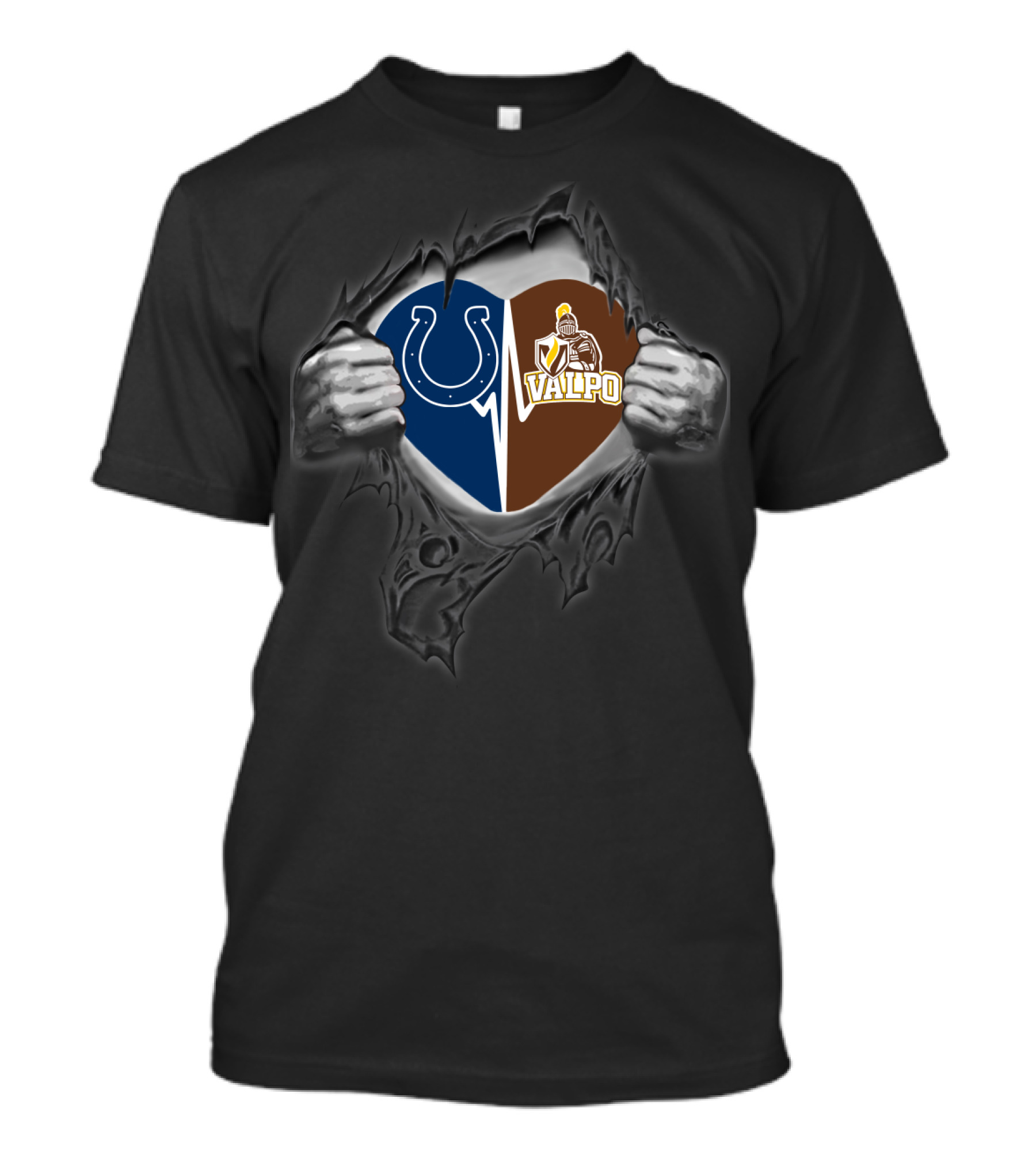 Colts Valpo Crusaders Indy Horseshoe Warrior Heart T-Shirt