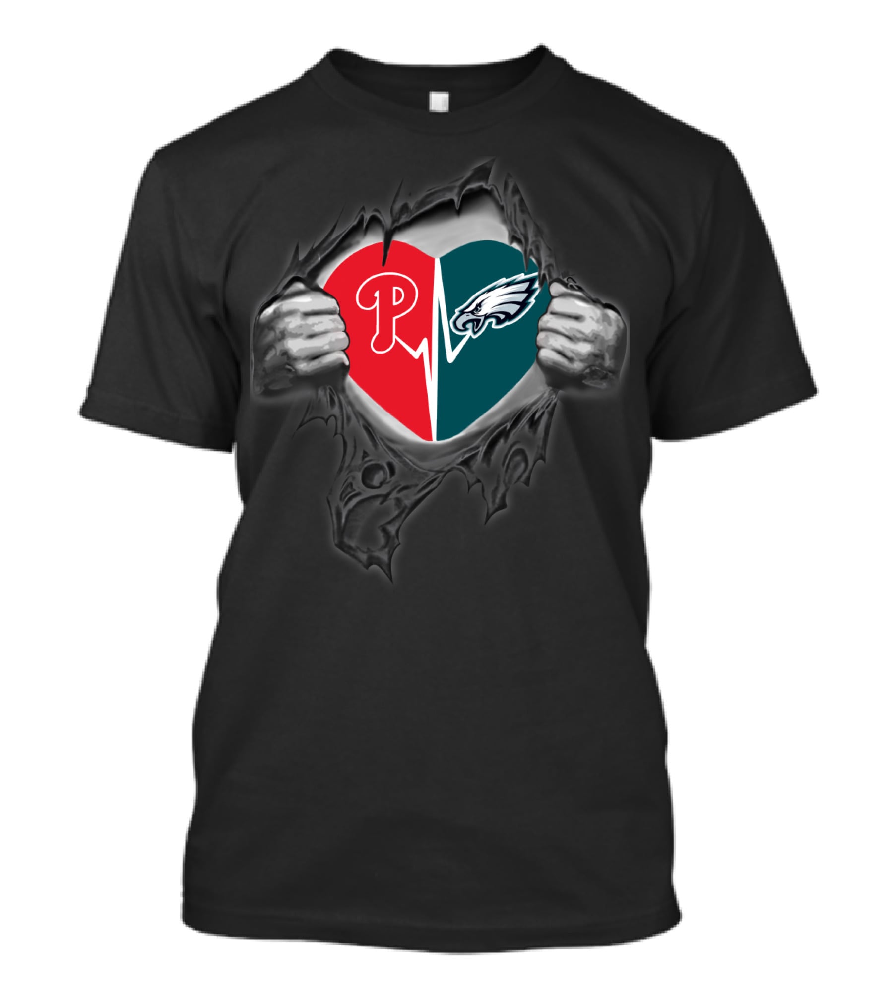 Phillies Eagles Heartbeat Logo Mix T-Shirt