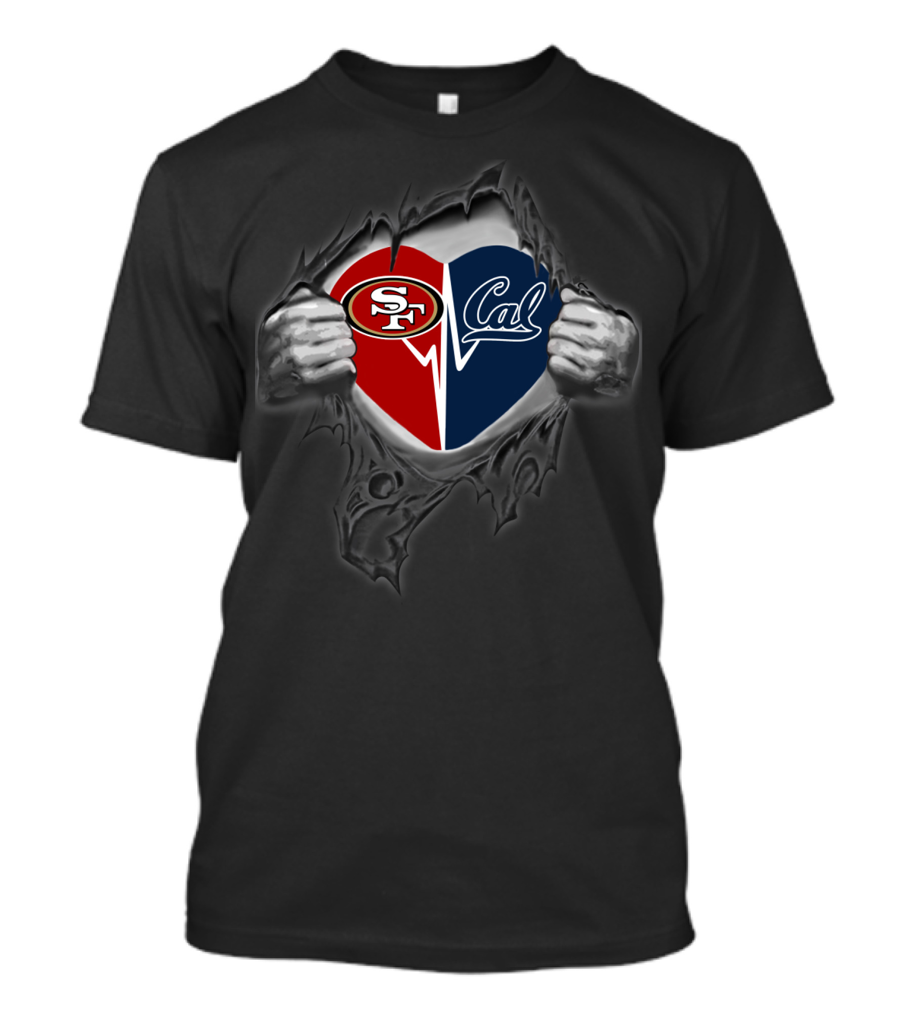 Sf 49ers Cal Logo Heart Split T-Shirt