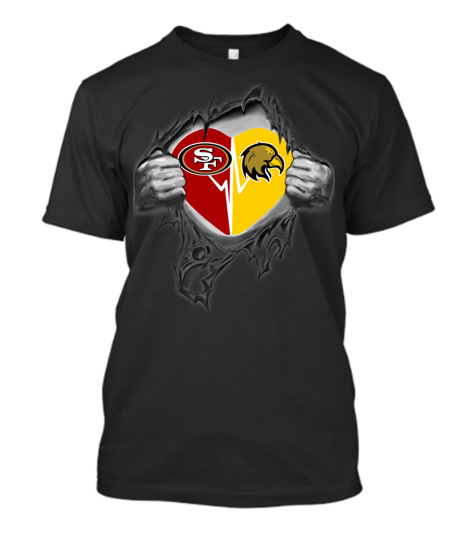 San Francisco 49ers Golden Eagles Heart T-Shirt