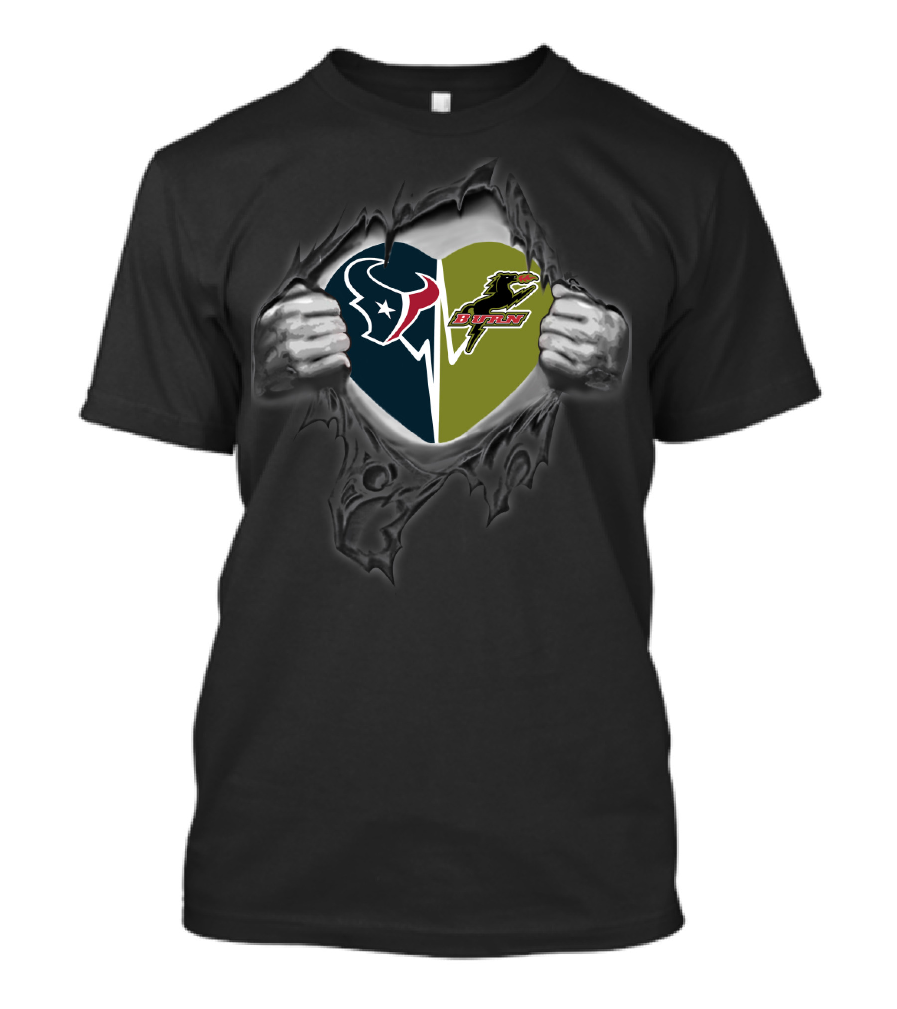 Texans Heart With Dallas Burn T-Shirt