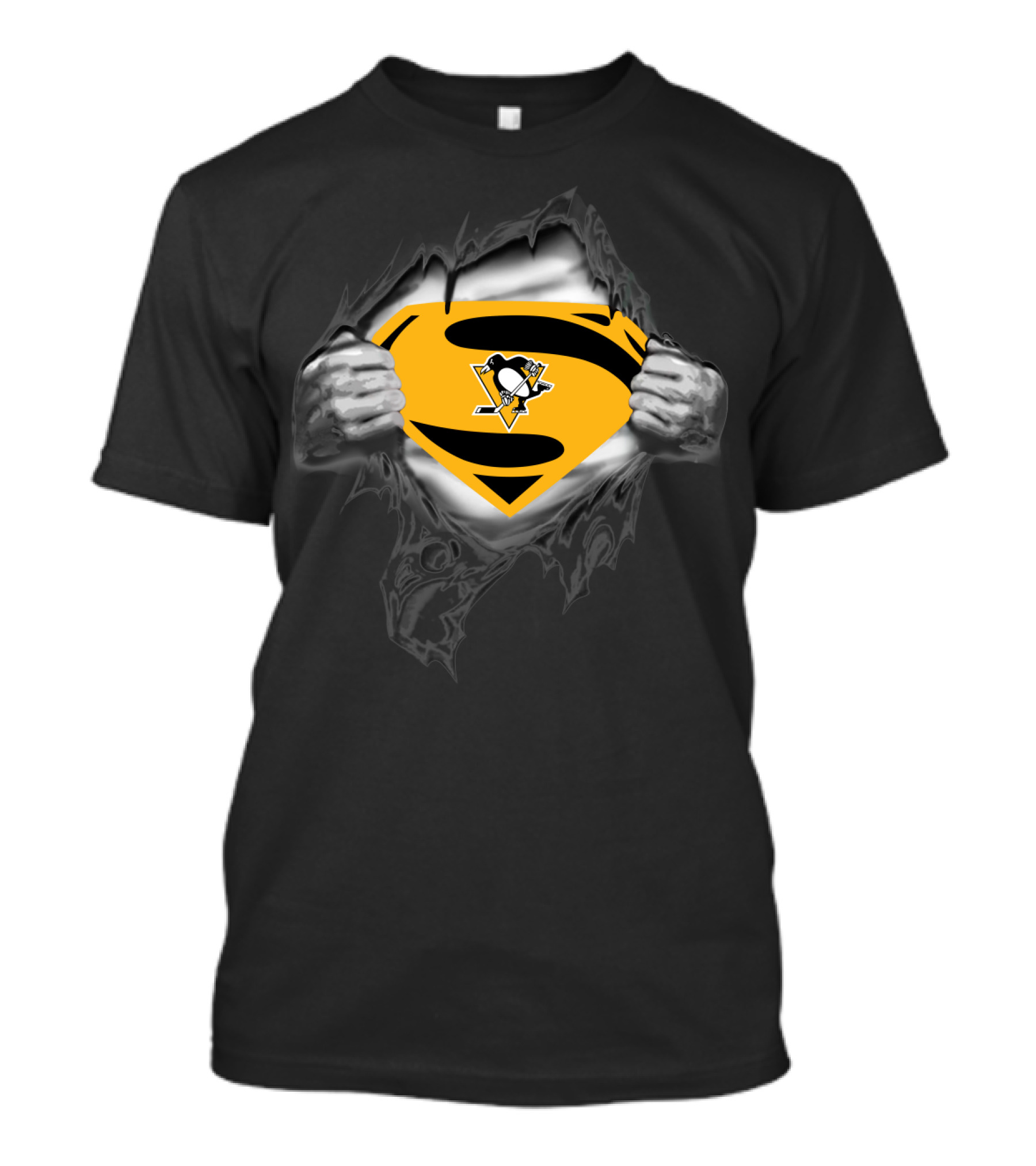 Superman Pittsburgh Penguins Logo Emblem T-Shirt
