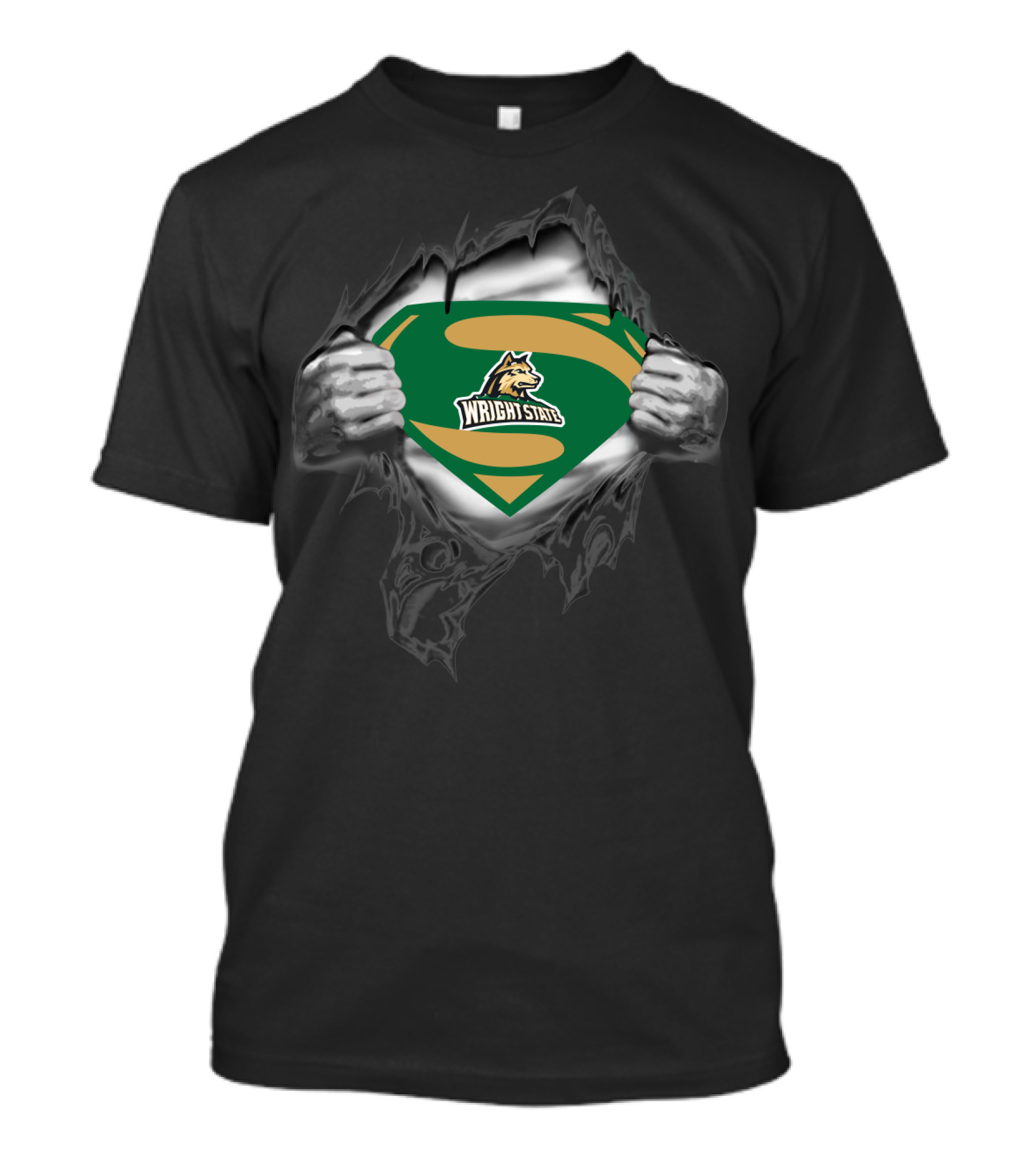 Wright State Raiders 369 Superman Shield T-Shirt