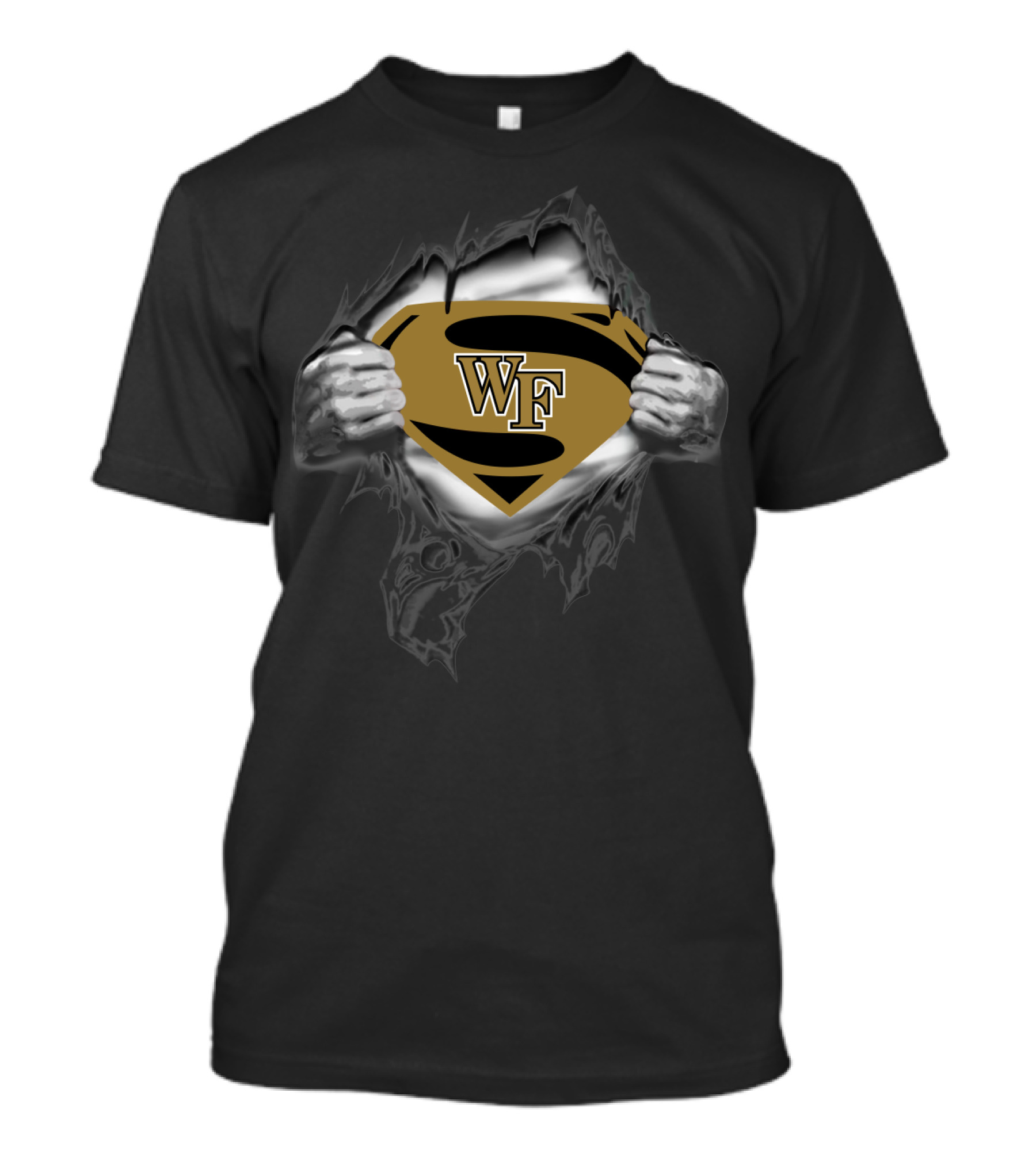 Wake Forest Superhero Emblem With Wf Shield T-Shirt
