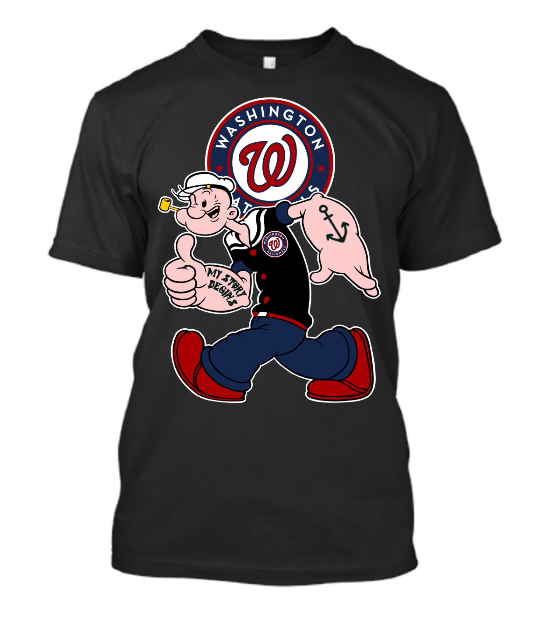 Washington Nationals Popeye My Story Begins T-Shirt