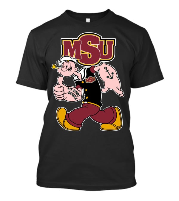 Msu My Story Begins Popeye Sailor Anchor T-Shirt