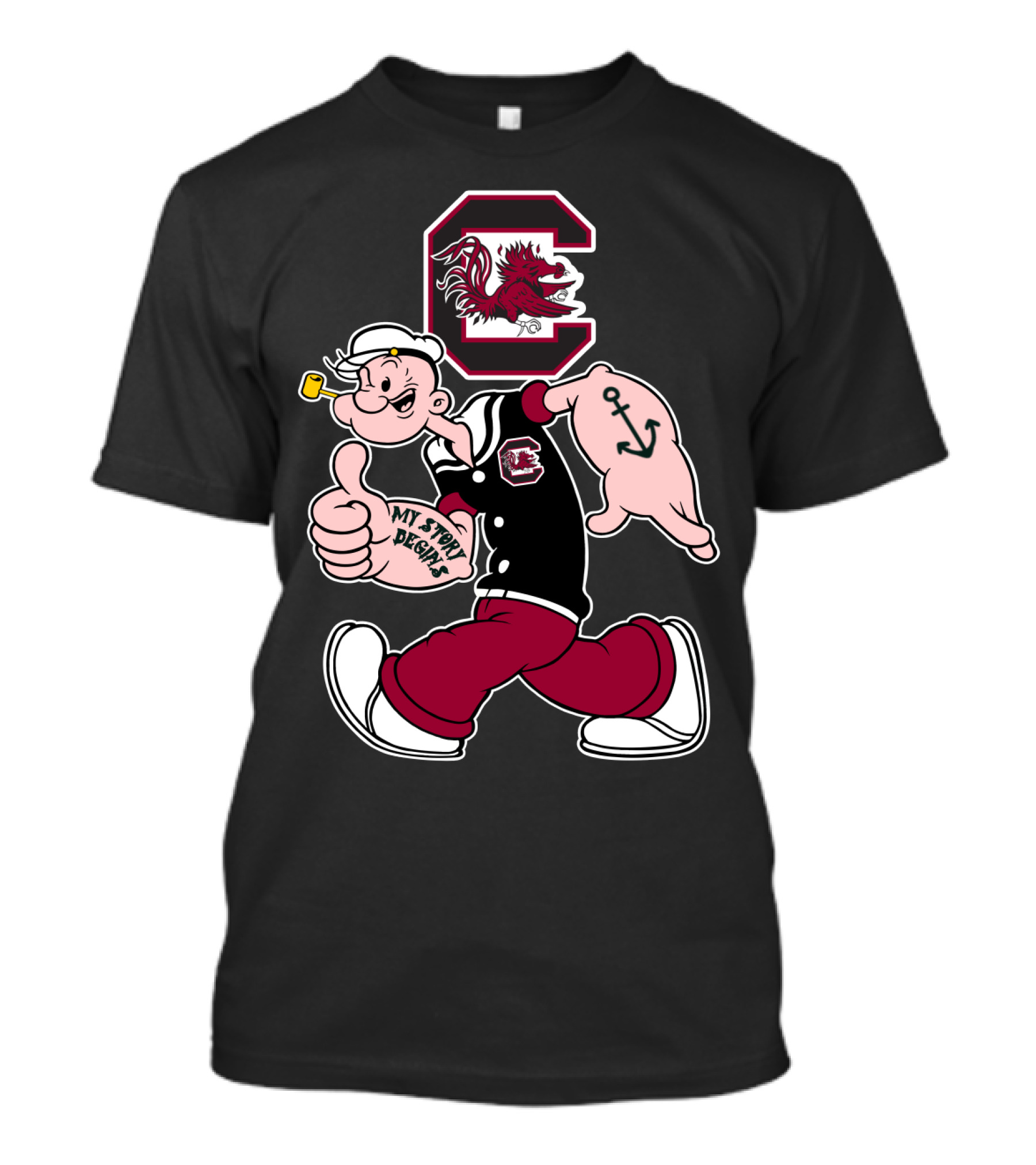 South Carolina Gamecocks Popeye My Story Begins T-Shirt