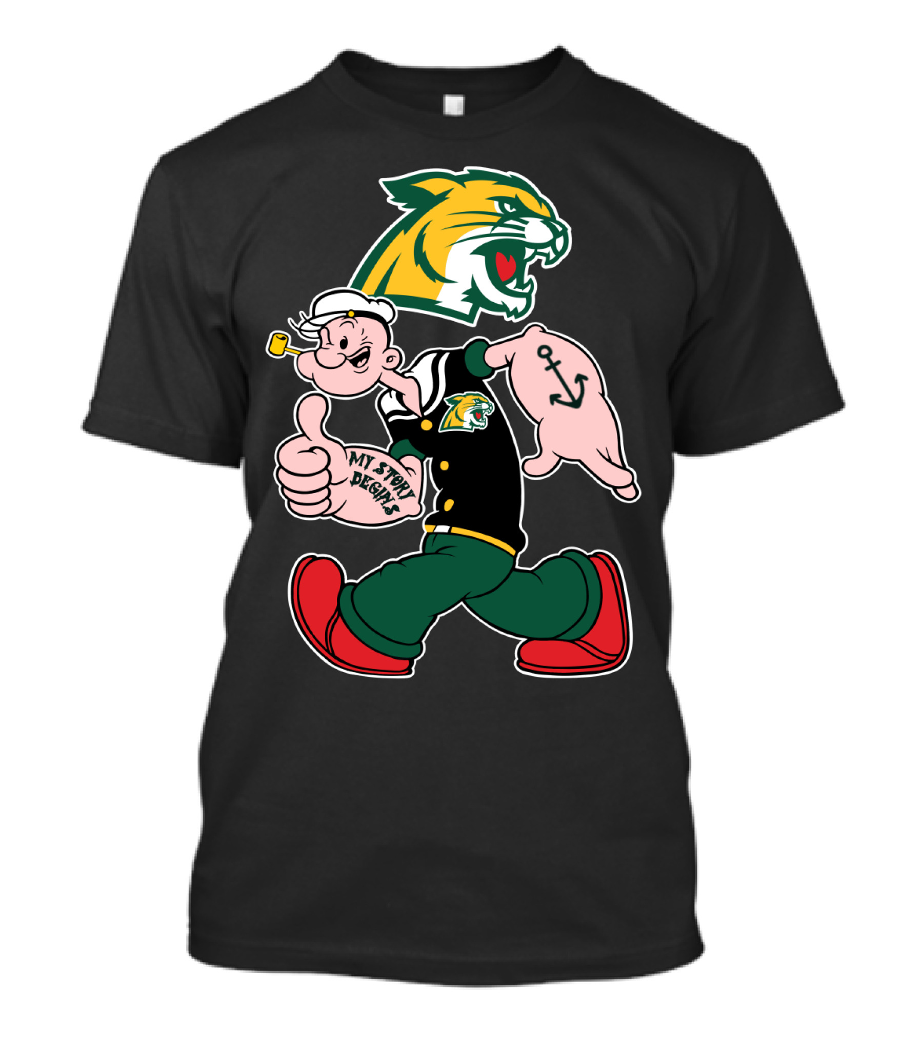 Northern Michigan Wildcats My Story Designs Sailor Character T-Shirt